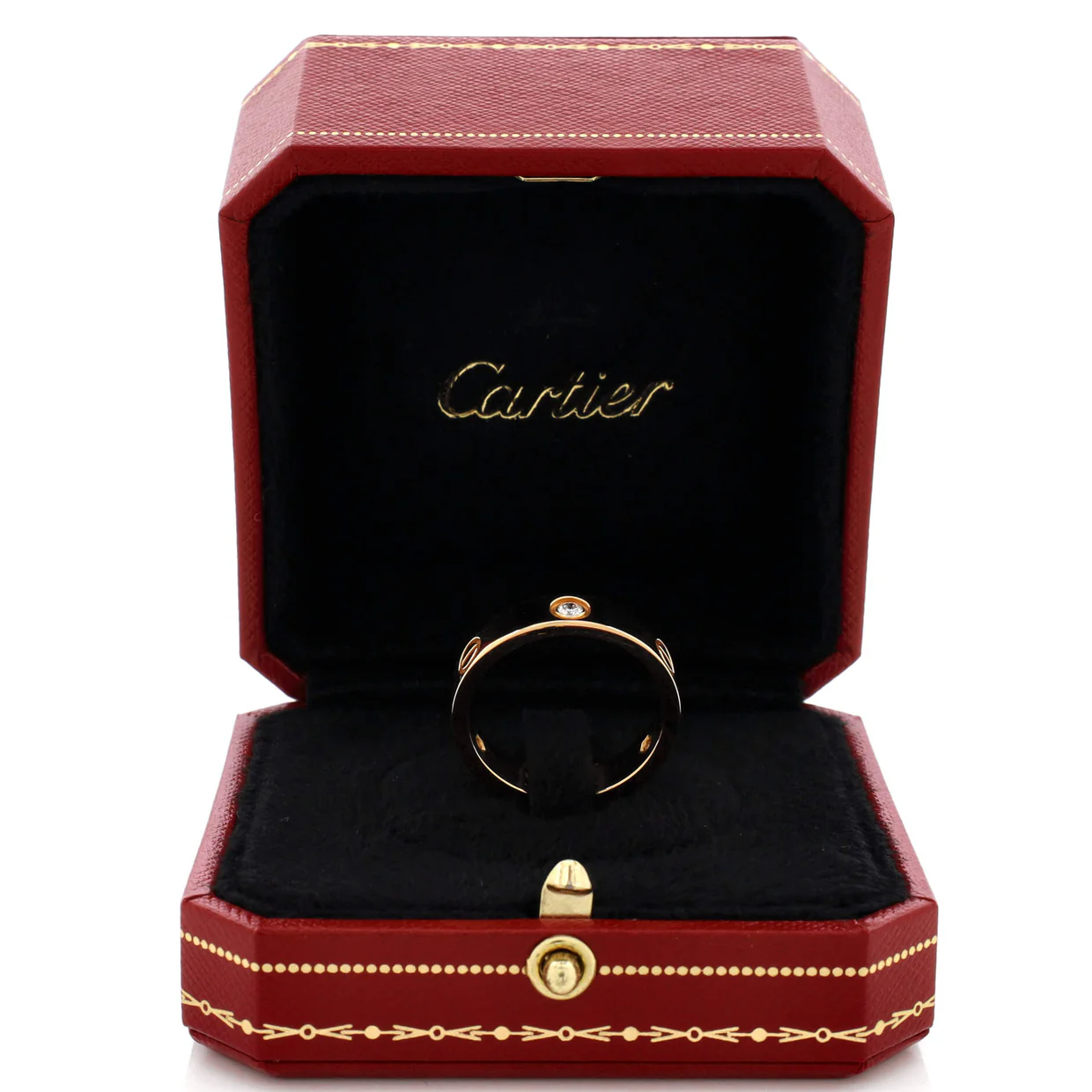 Love 3 Diamonds Band Ring 18K Yellow Gold with Diamonds - Deep Luxury