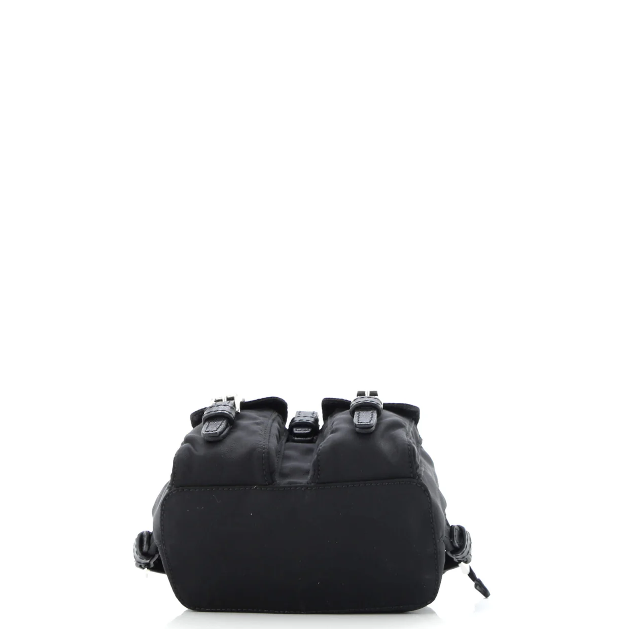 Double Pocket Backpack Chain Shoulder Bag Re-Nylon Mini - Deep Luxury