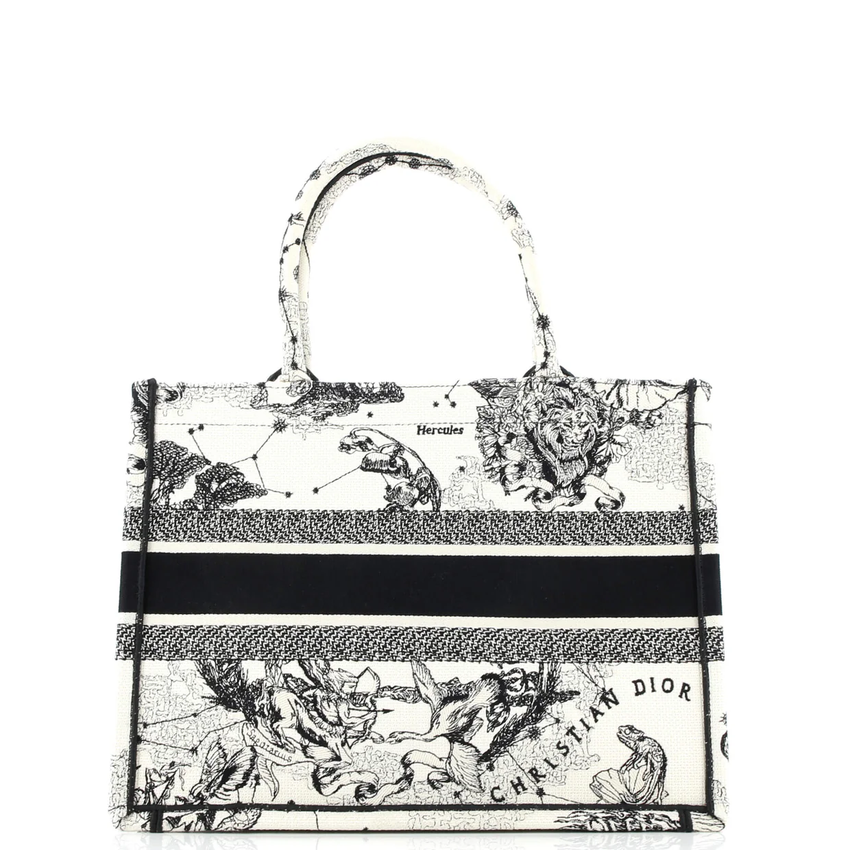 Book Tote Embroidered Canvas Medium - Deep Luxury