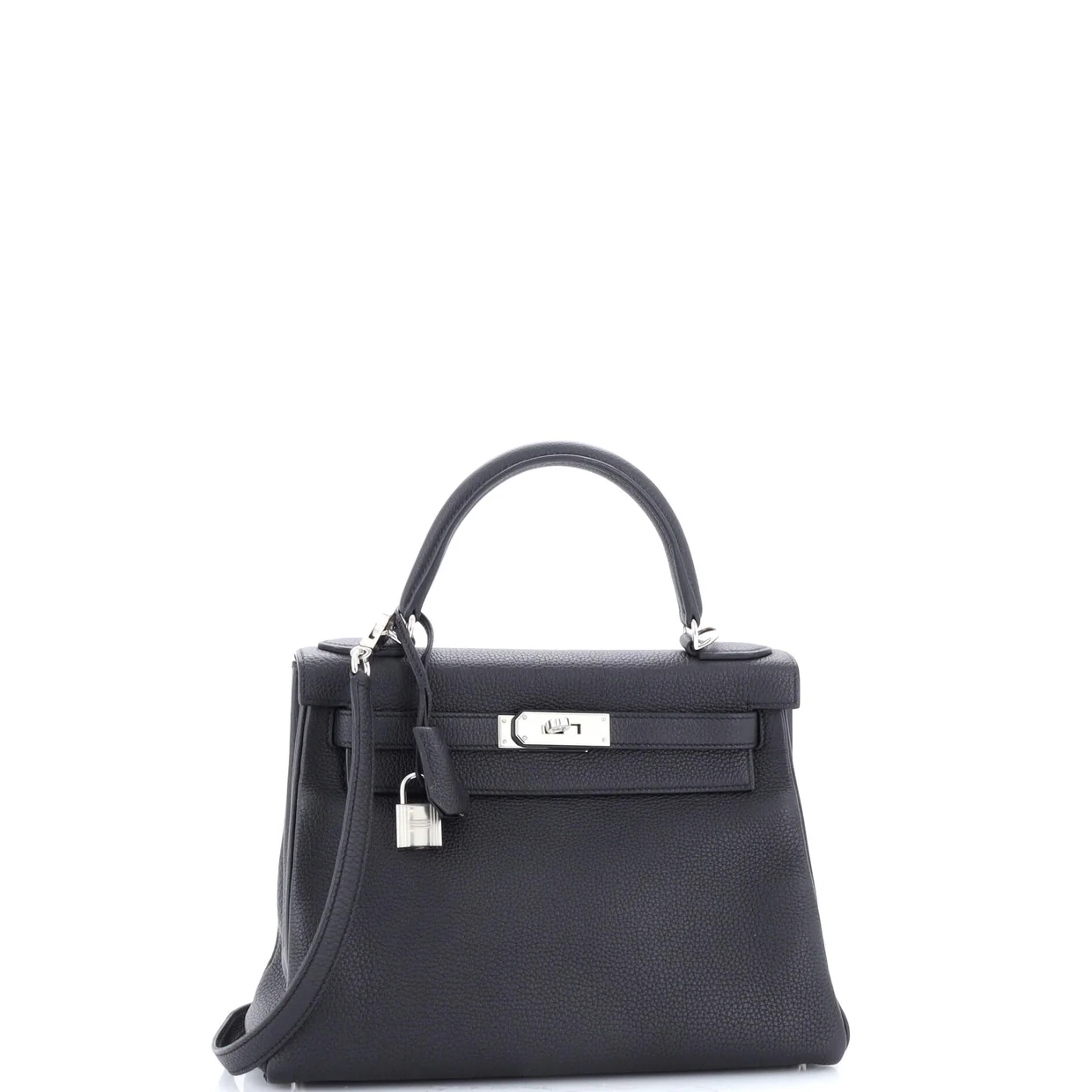 Kelly Handbag Noir Togo with Palladium Hardware 28 - Deep Luxury