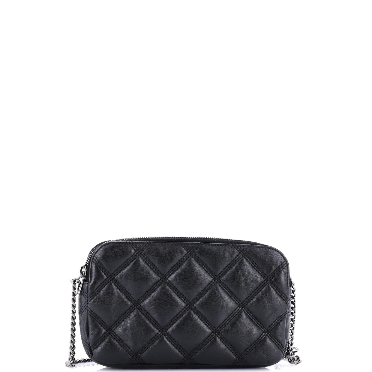 Becky Double Zip Crossbody Bag Quilted Leather Mini - Deep Luxury
