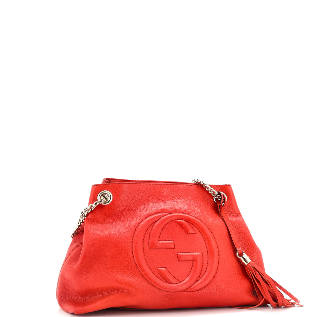 Soho Chain Strap Shoulder Bag Leather Medium - Deep Luxury