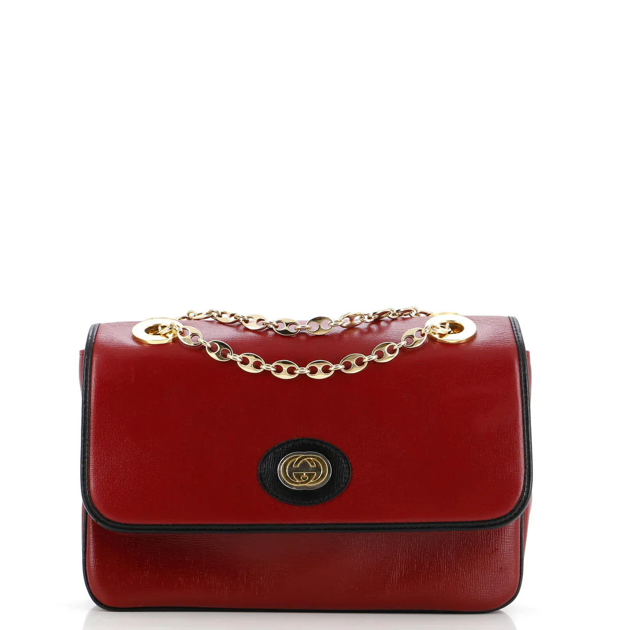 Marina Chain Flap Bag Leather Small - Deep Luxury