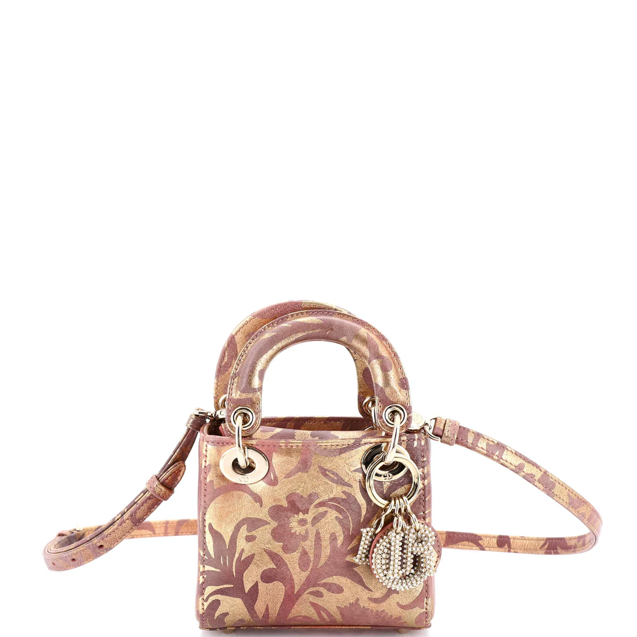Lady Dior Bag Painted Leather with Faux Pearl Charms Micro - Deep Luxury