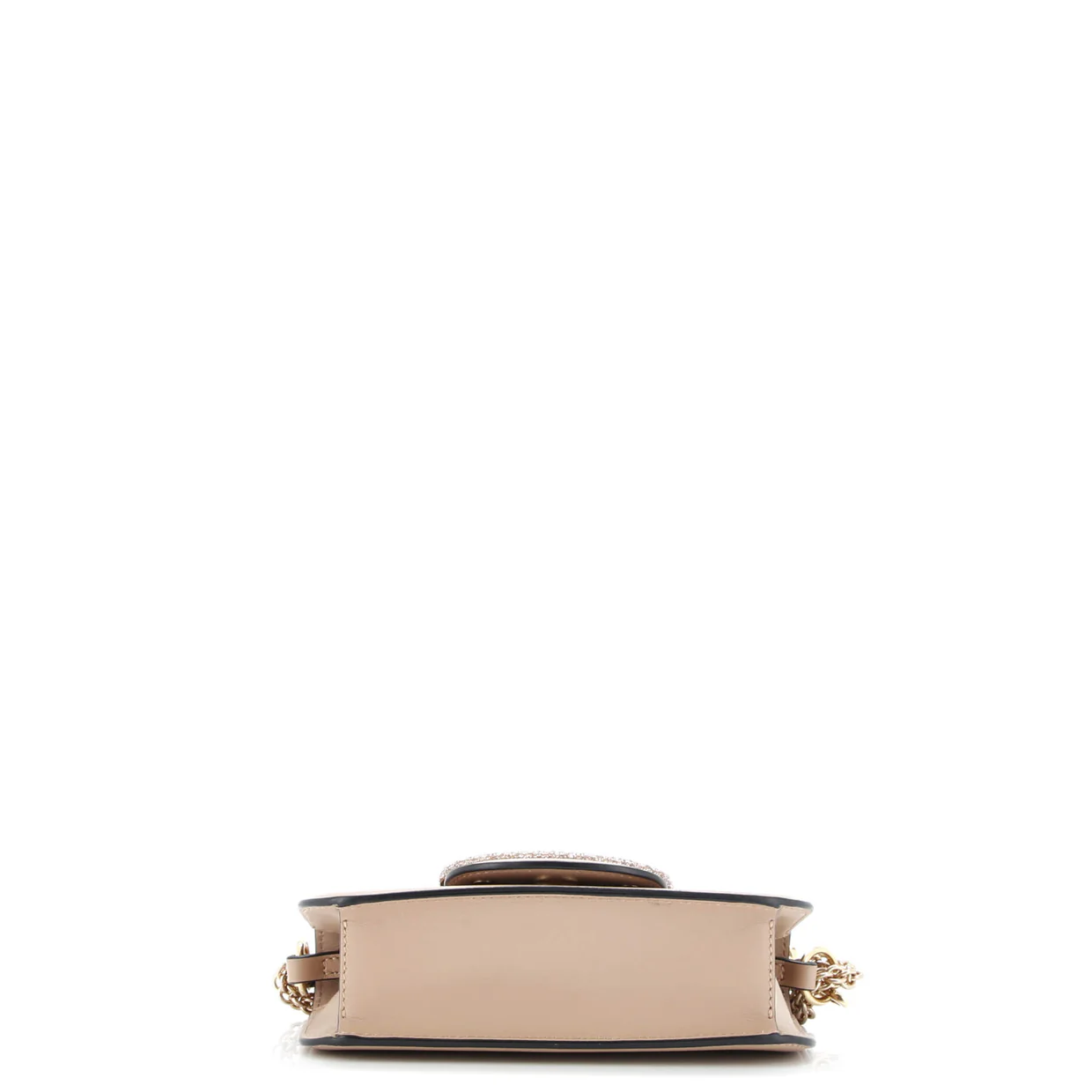 VLogo Loco Flap Shoulder Bag Leather with Crystals Small - Deep Luxury