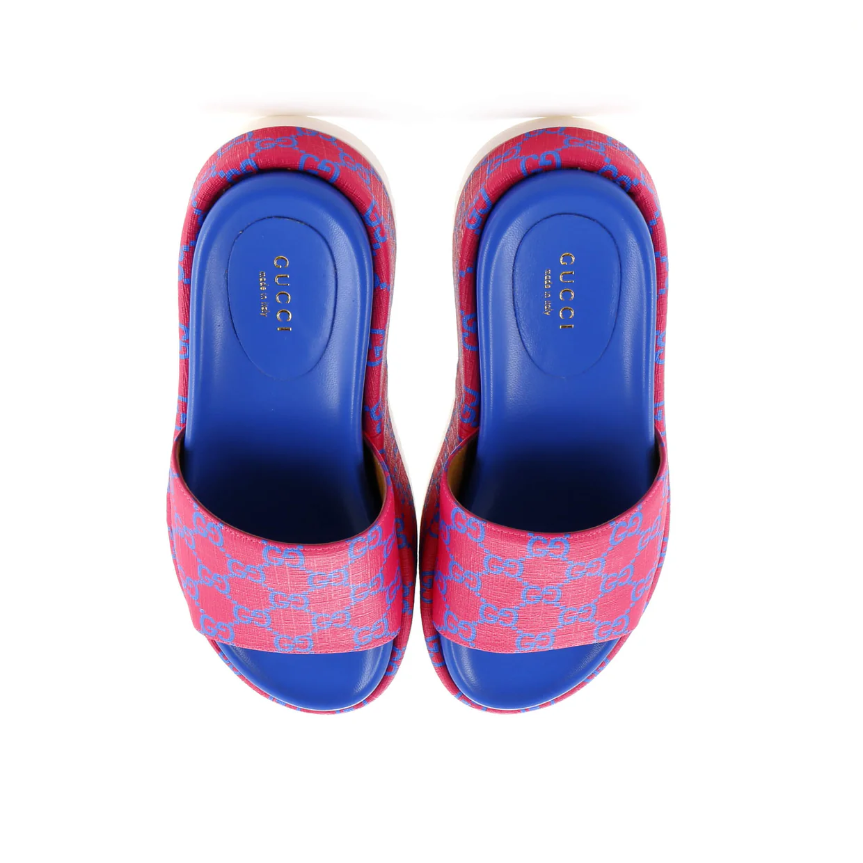 Women's Angelina Platform Slide Sandals GG Coated Canvas - Deep Luxury