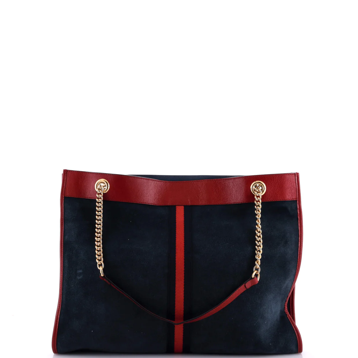 Rajah Chain Tote Suede with Applique Large - Deep Luxury