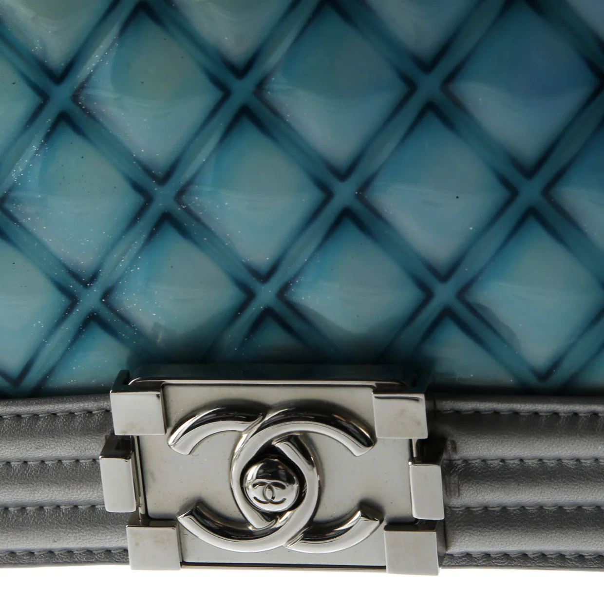 Boy Flap Bag Quilted Holographic PVC Small - Deep Luxury