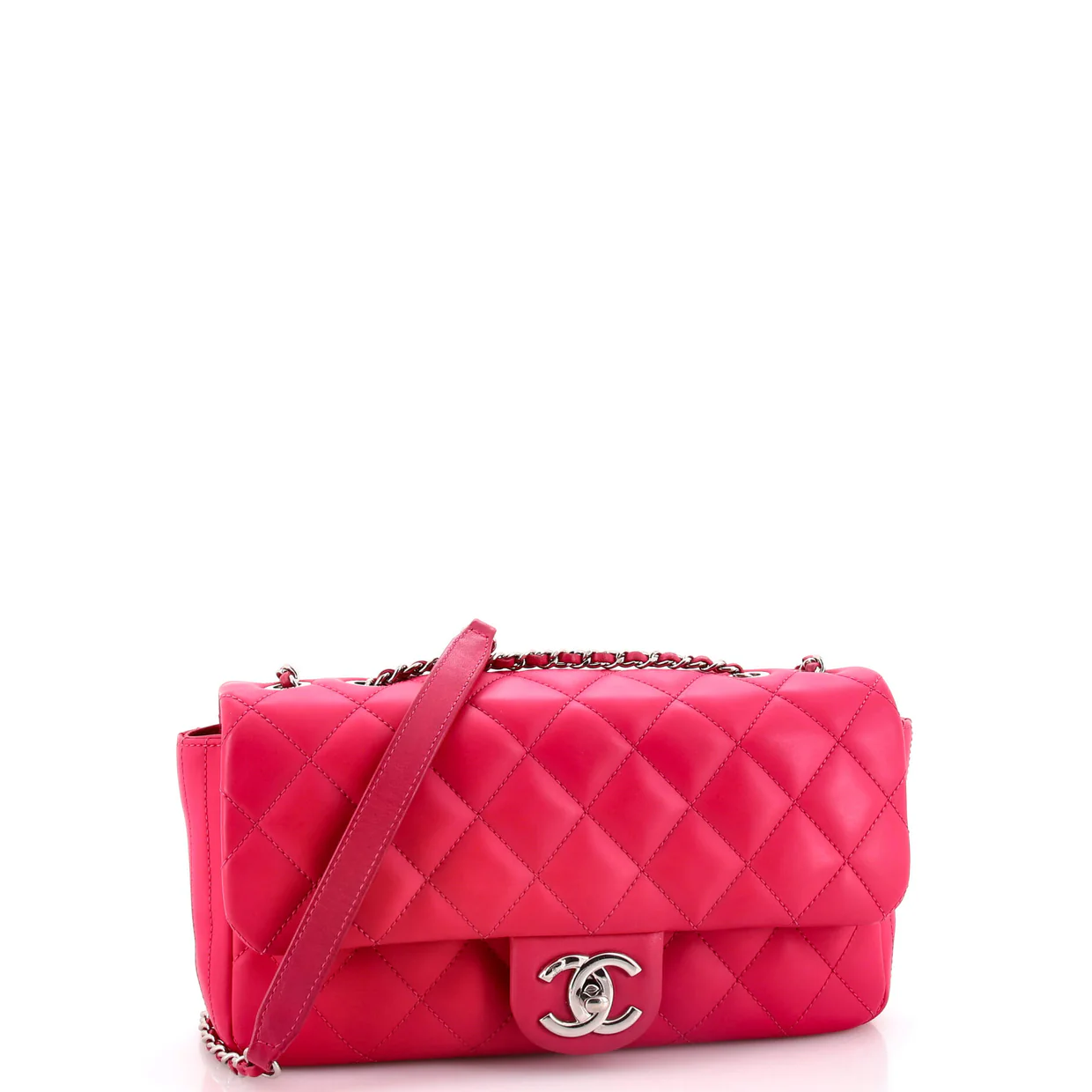 Coco Rain Flap Bag Quilted Rubberized Lambskin Medium - Deep Luxury