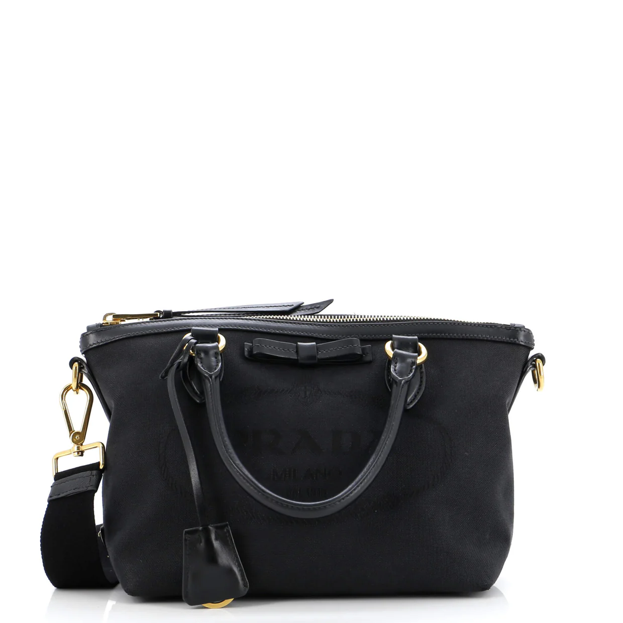 Logo Convertible Zip Tote Canvas with Leather Small - Deep Luxury