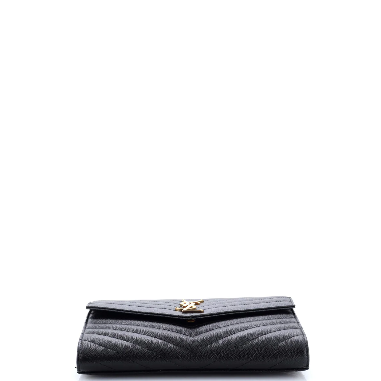 Classic Monogram Envelope Wristlet Clutch Matelasse Chevron Leather - Deep Luxury