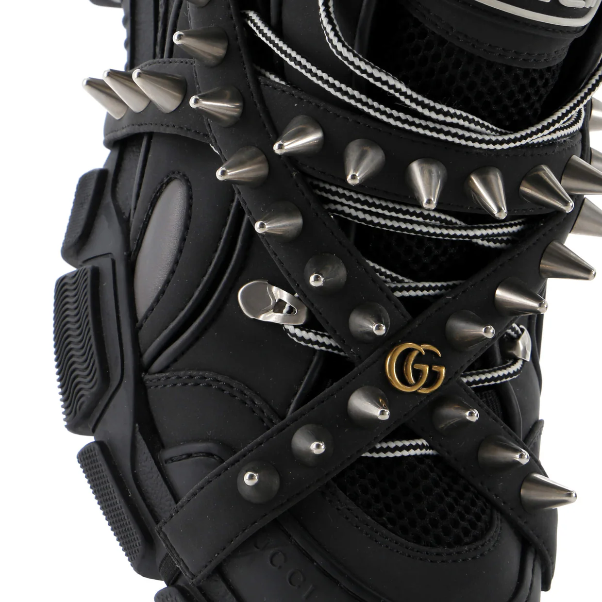 x SEGA Flashtrek Sneakers Technical Fabric and Leather with Studs - Deep Luxury
