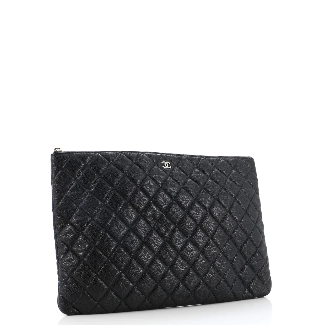 O Case Clutch Quilted Caviar Large - Deep Luxury