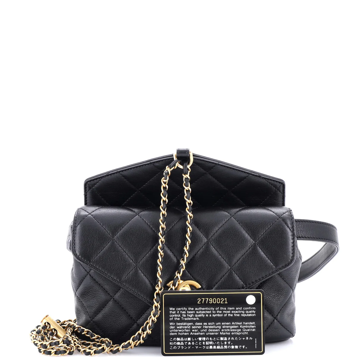 Carry With Chic Chain Flap Waist Bag Quilted Calfskin - Deep Luxury