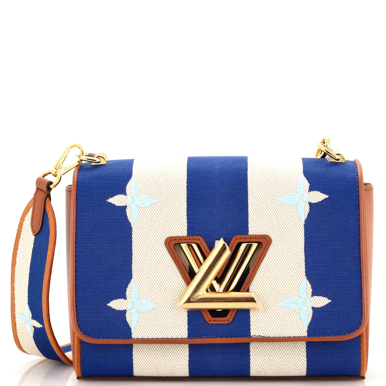 Twist Handbag Limited Edition Embroidered Stripe Canvas MM - Deep Luxury