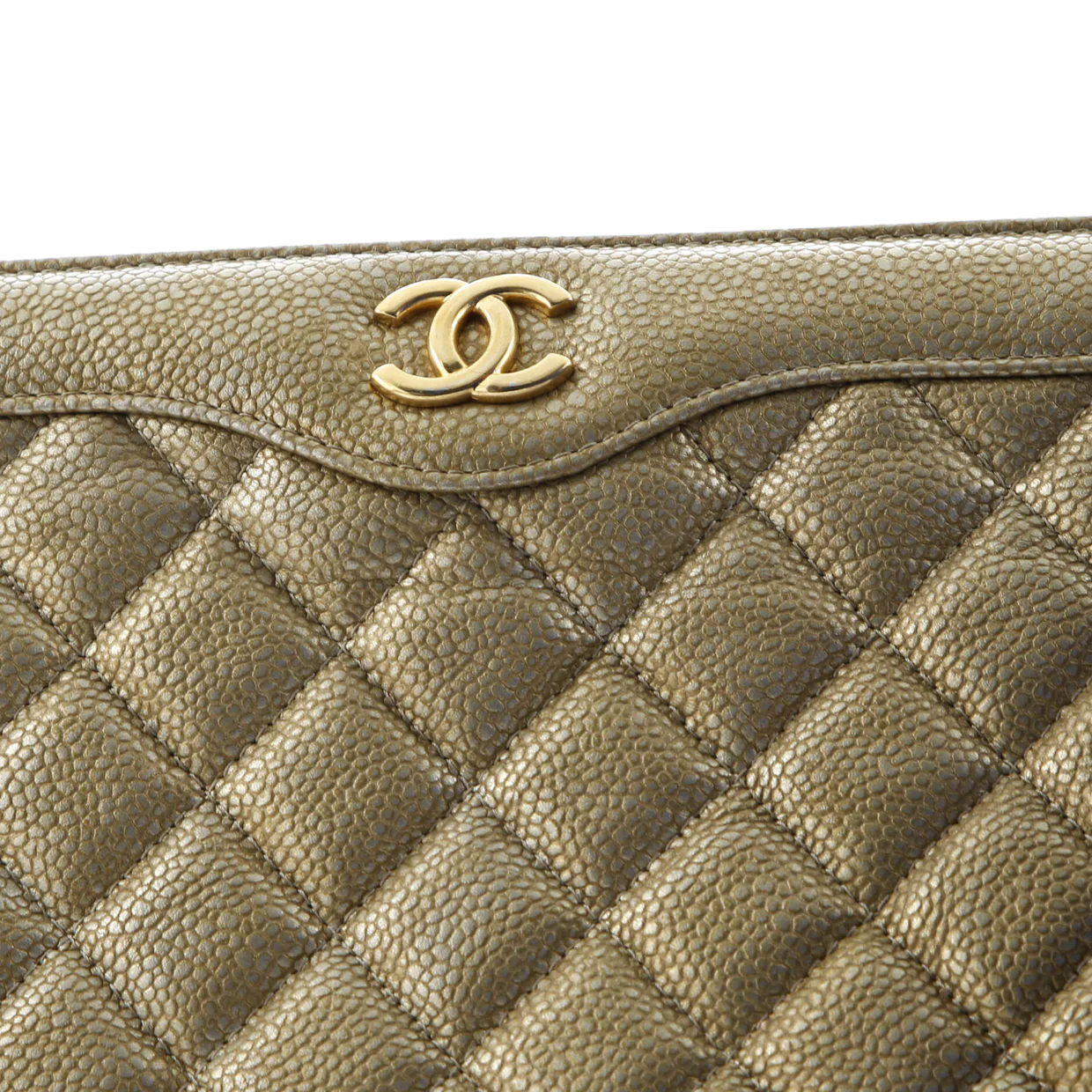 CC Frame Clutch Quilted Caviar Large - Deep Luxury