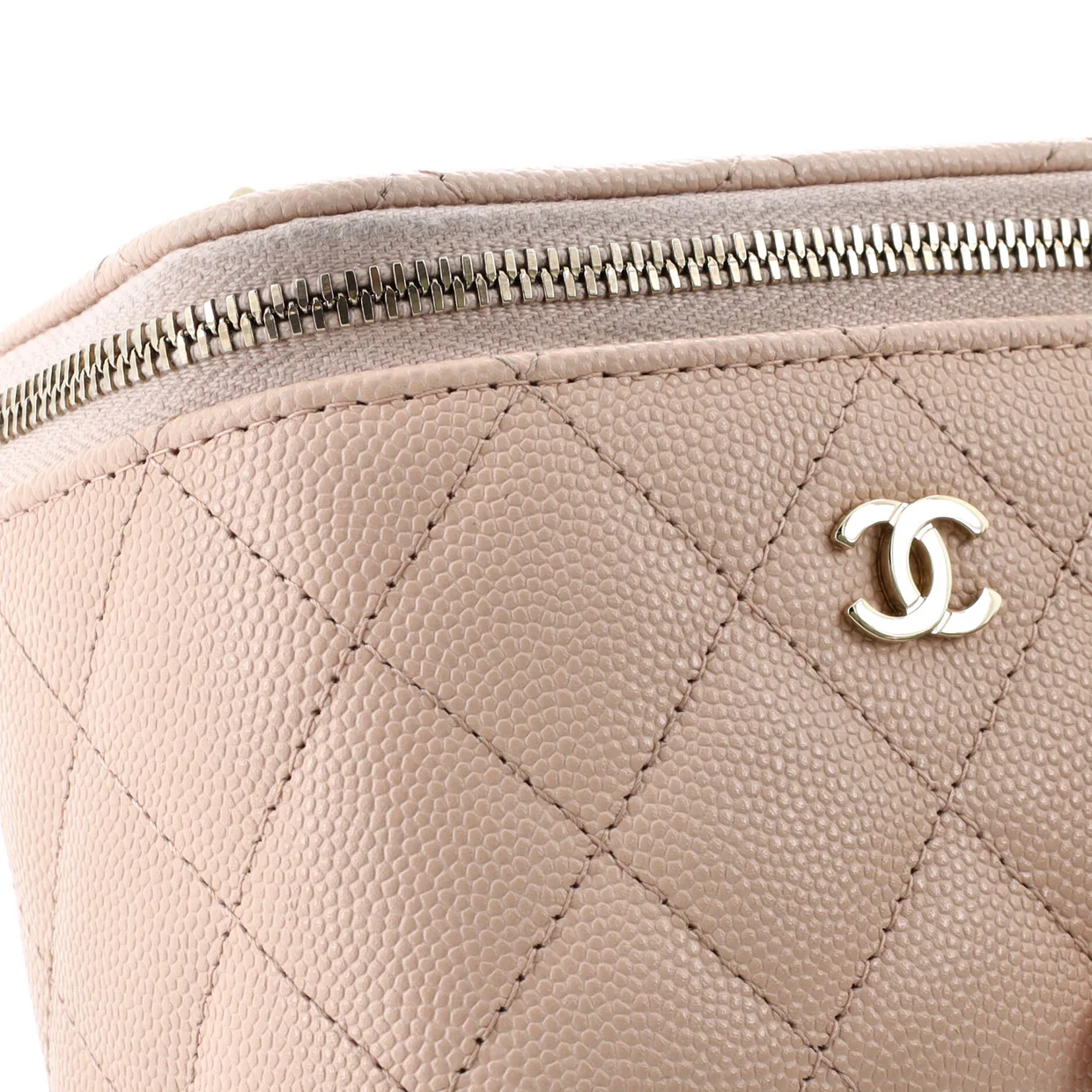 Classic Vanity Case with Chain Quilted Caviar Mini - Deep Luxury