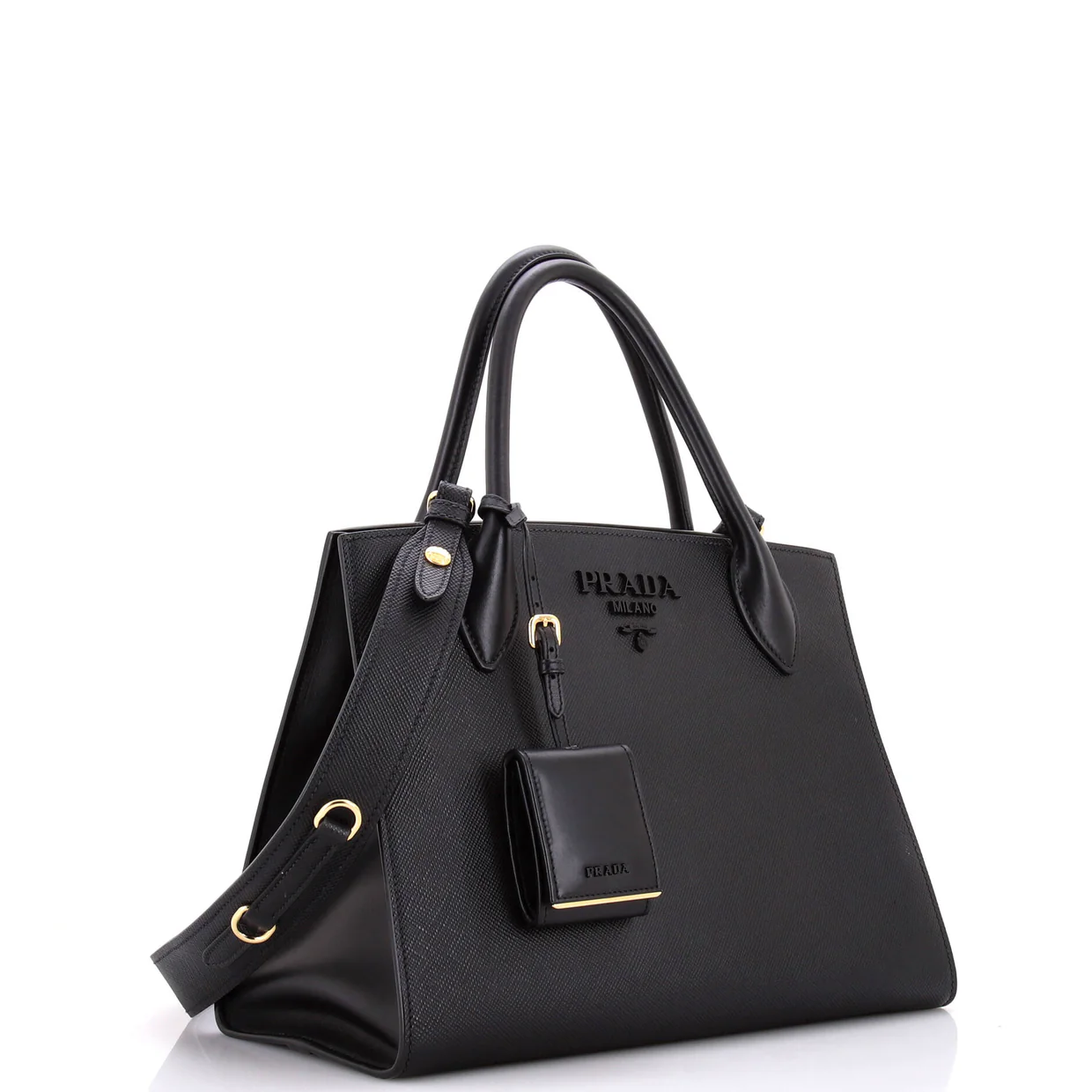 Monochrome Tote Saffiano with City Calf Medium - Deep Luxury