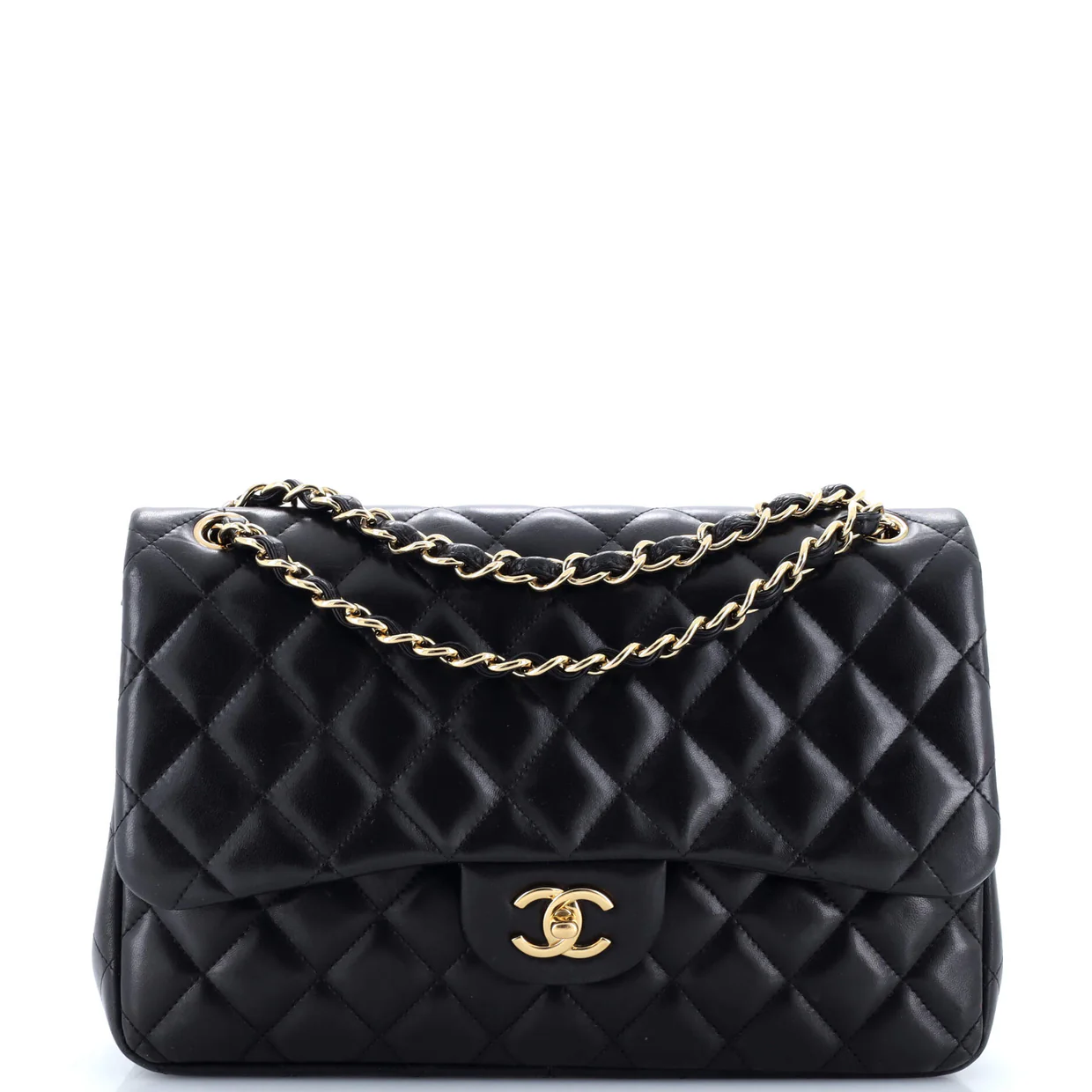 Classic Double Flap Bag Quilted Lambskin Jumbo - Deep Luxury