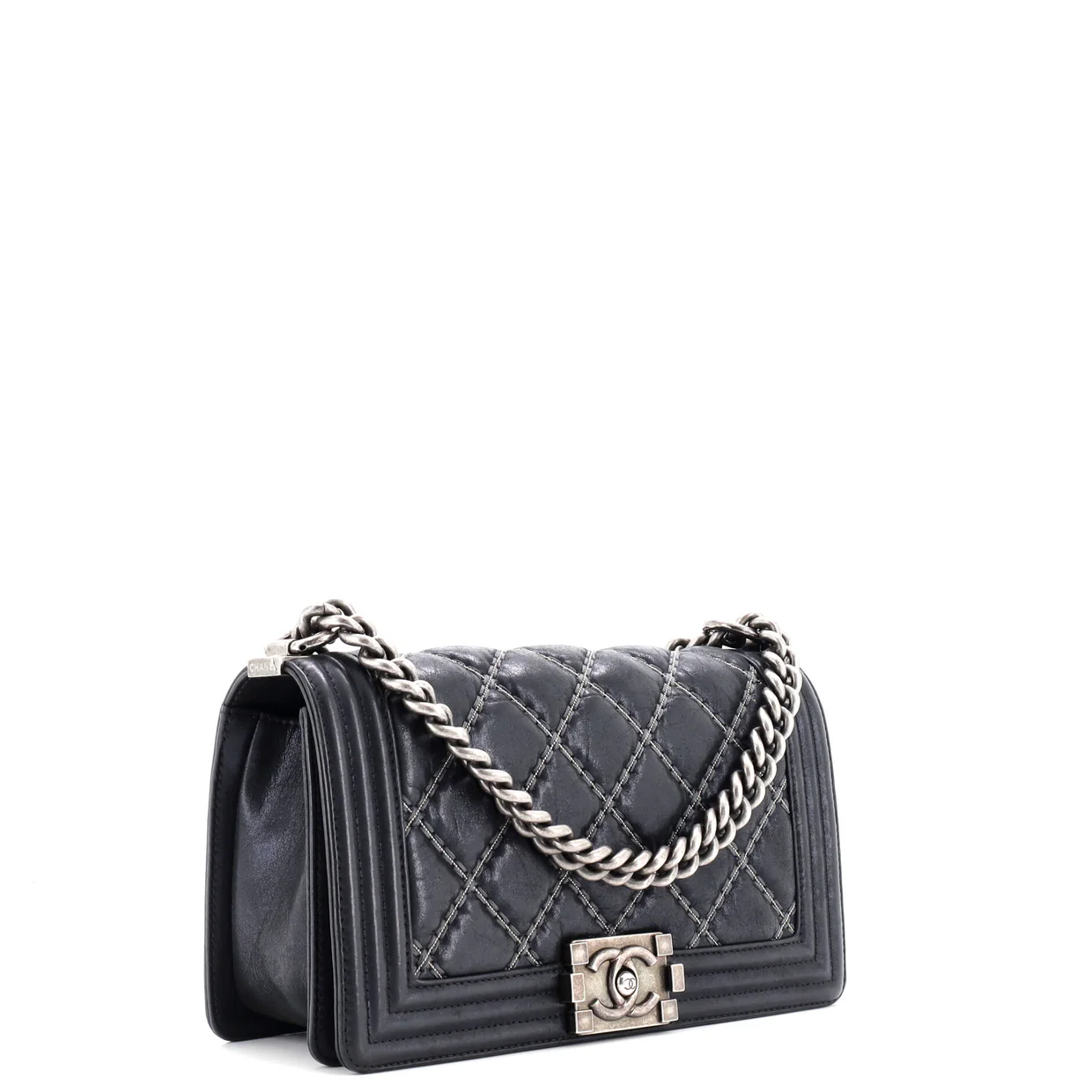 Boy Flap Bag Quilted Calfskin with Micro Chain Detail Old Medium - Deep Luxury