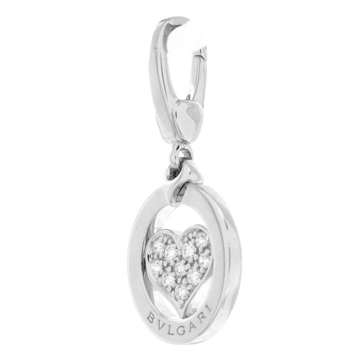 Tondo Heart Pendant Pendant u0026 Charms 18K White Gold and Diamonds Small - Deep Luxury