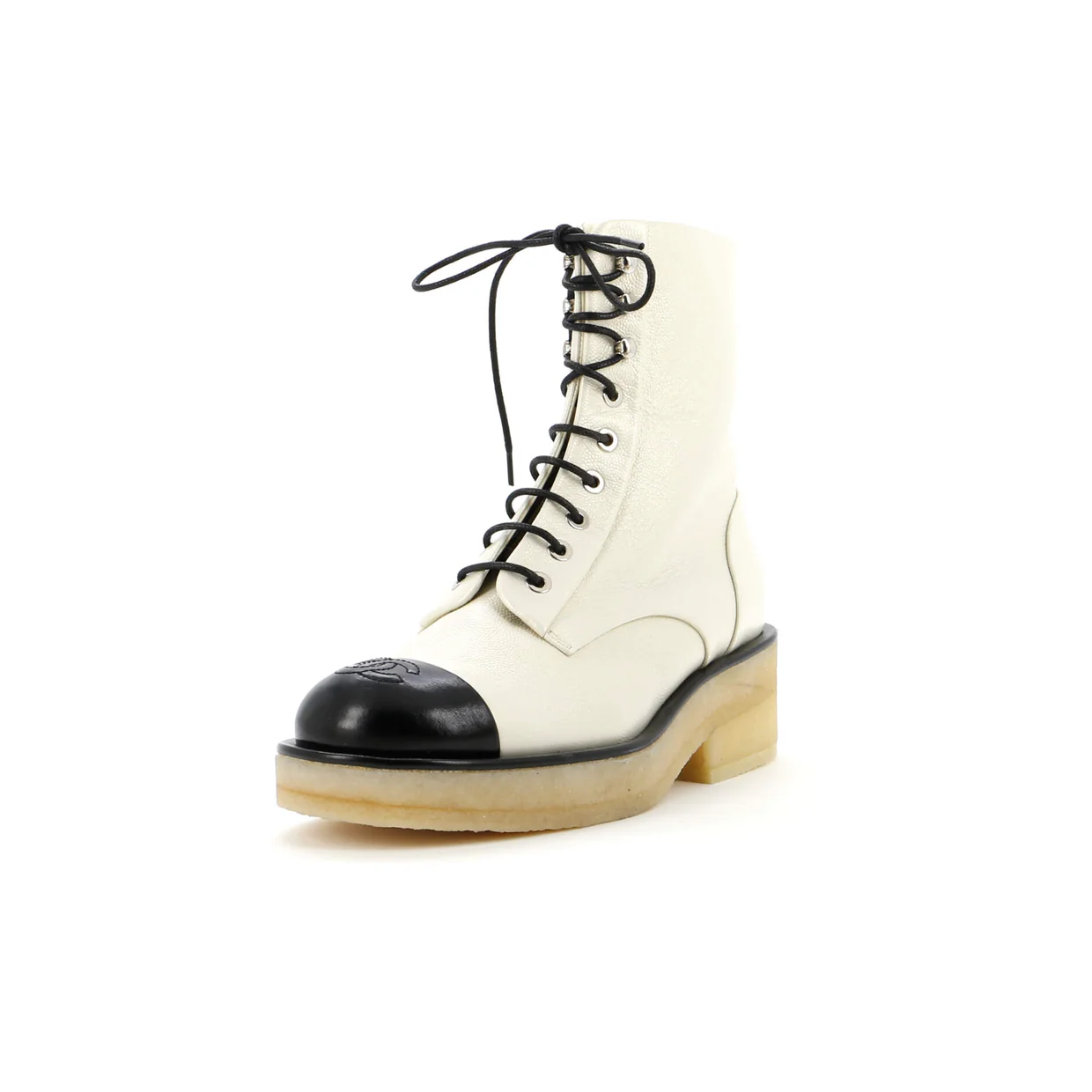 Women's CC Cap Toe Combat Boots Leather - Deep Luxury