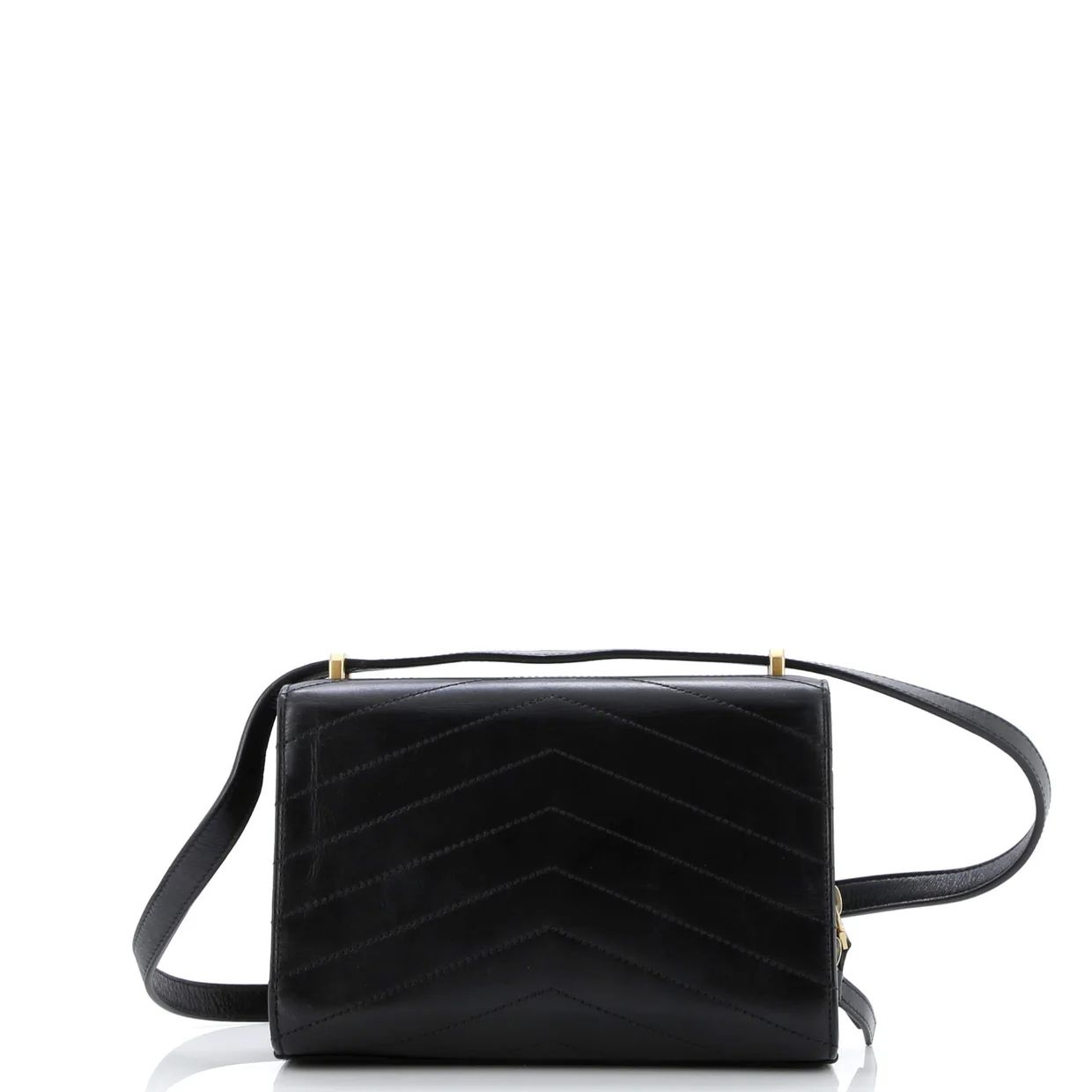 Medal Envelope Flap Bag Chevron Calfskin Small - Deep Luxury