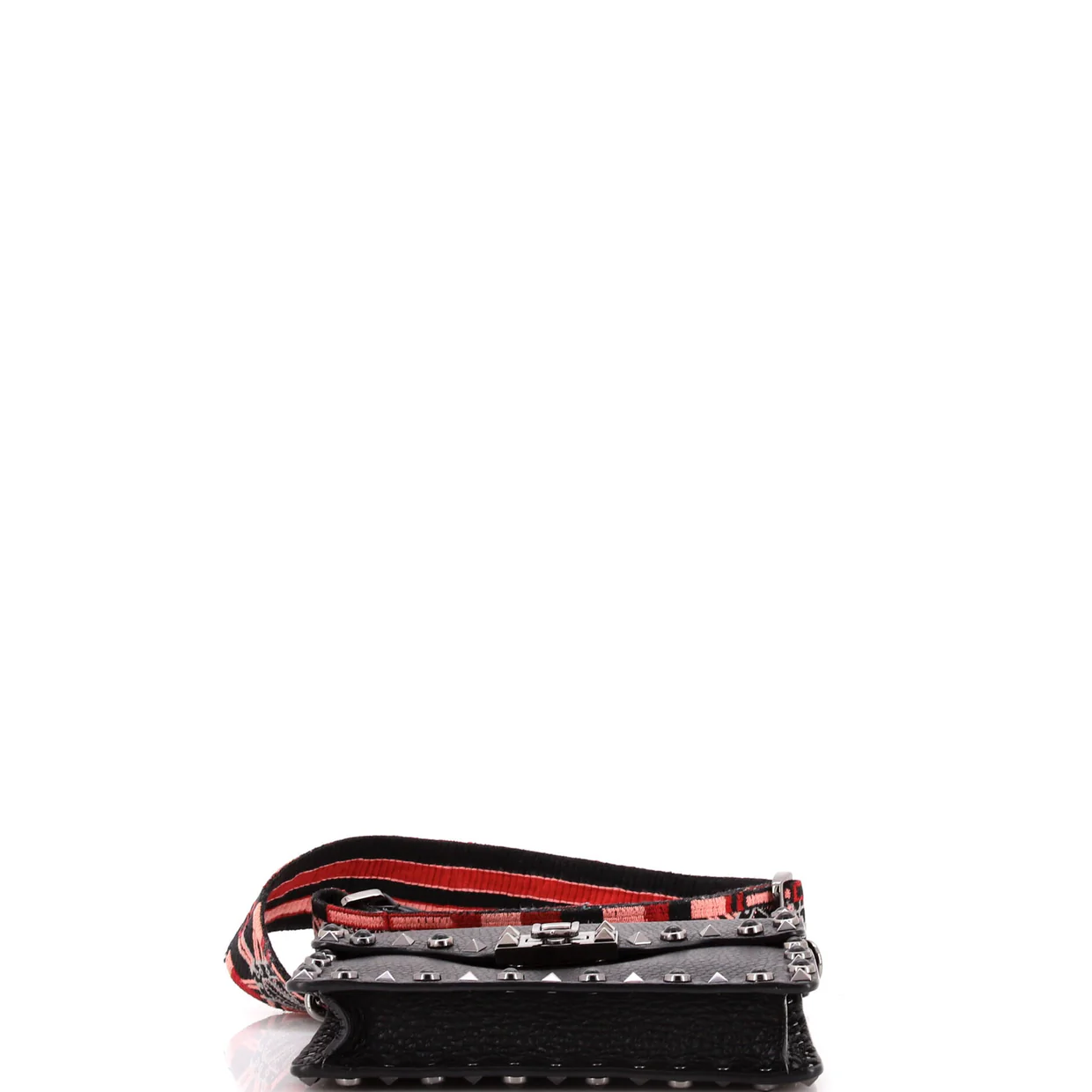 Rolling Rockstud Flip Lock Flap Bag Leather with Cabochons Small - Deep Luxury