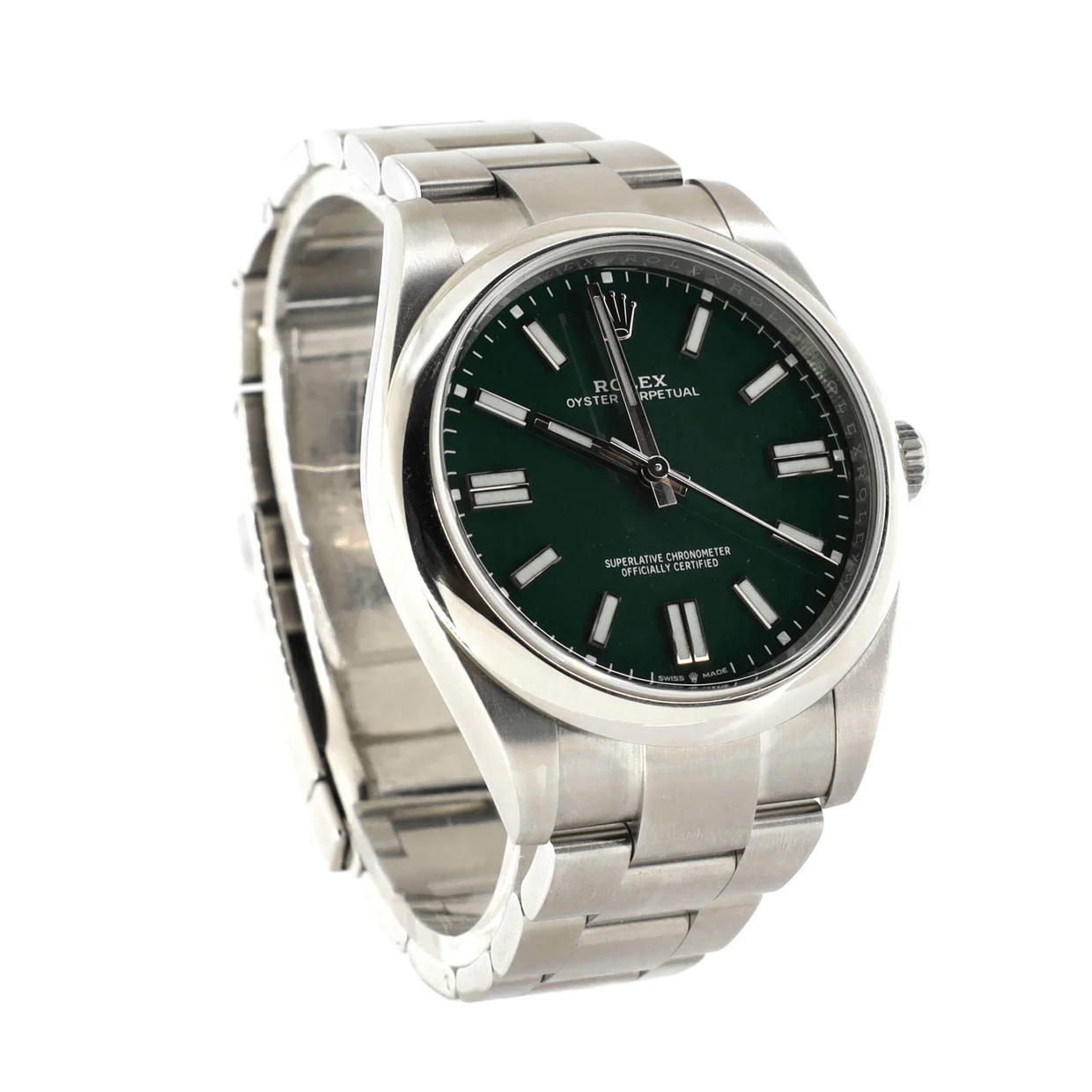 Oyster Perpetual Green Automatic Watch Stainless Steel 41 - Deep Luxury