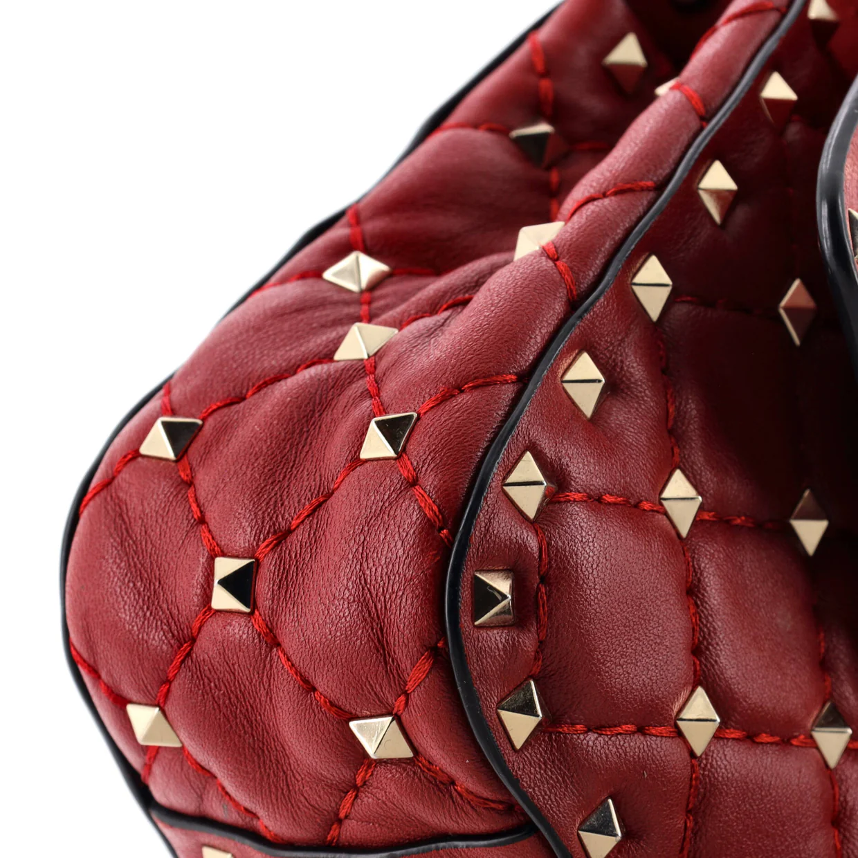 Rockstud Spike Flap Bag Quilted Leather Small - Deep Luxury