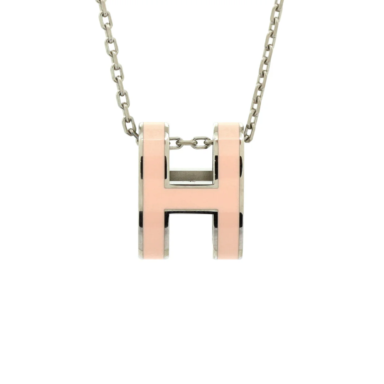 Pop H Pendant Chain Necklace Metal and Enamel - Deep Luxury