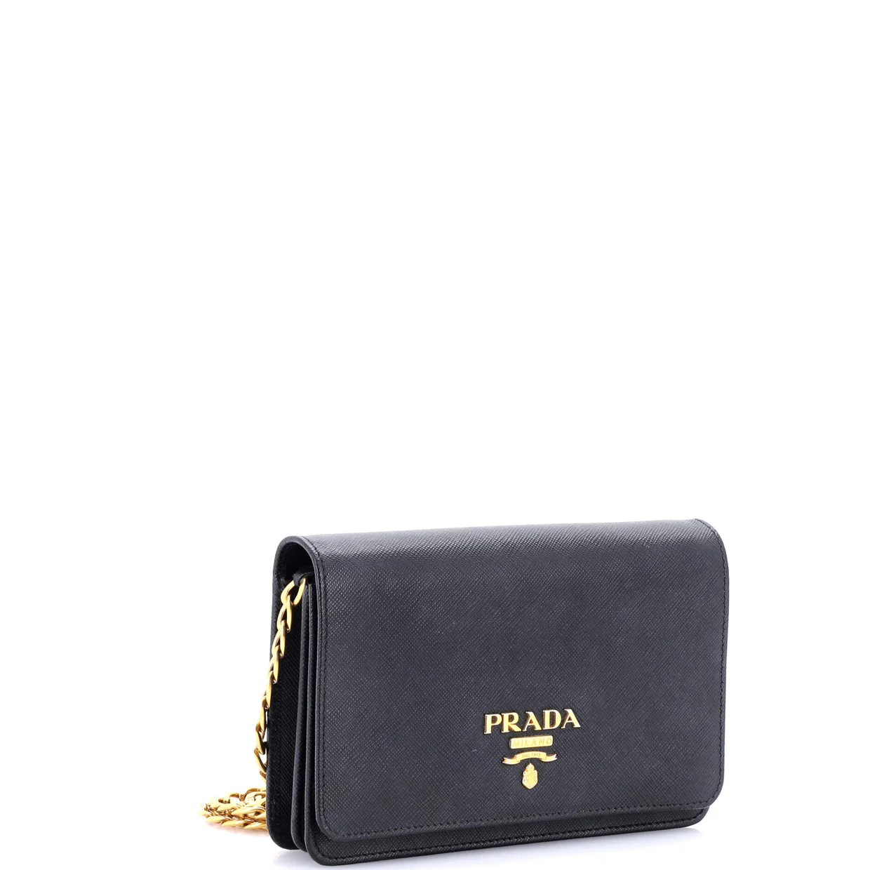 Chain Wallet Crossbody Saffiano Leather - Deep Luxury