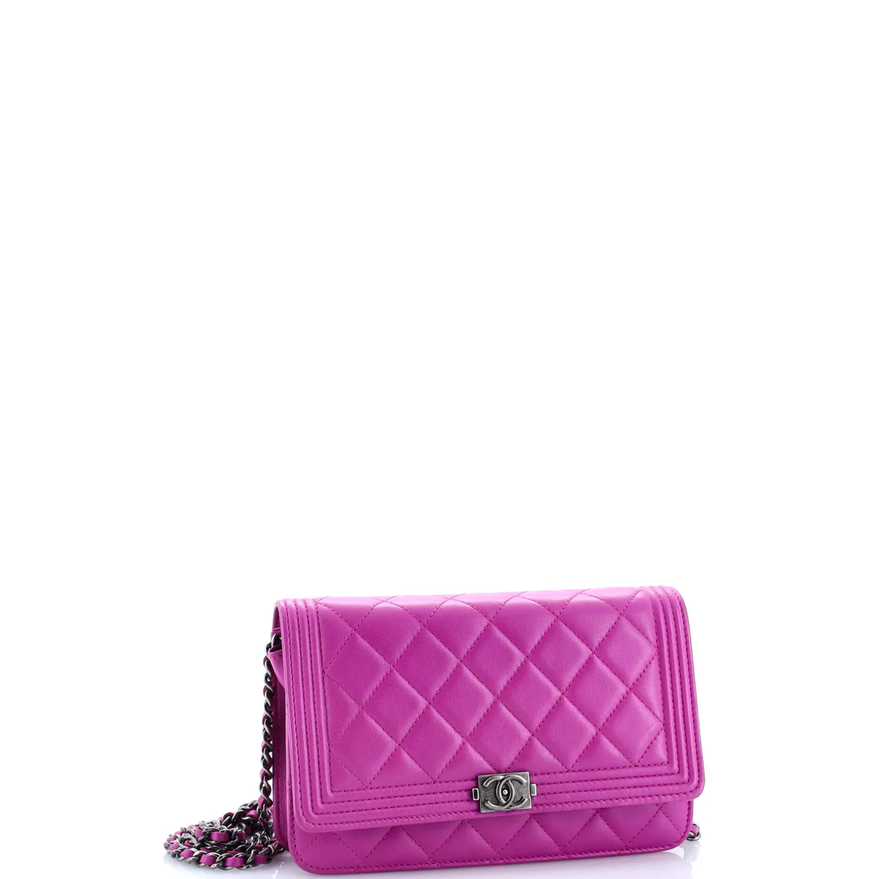 Boy Wallet on Chain Quilted Lambskin - Deep Luxury