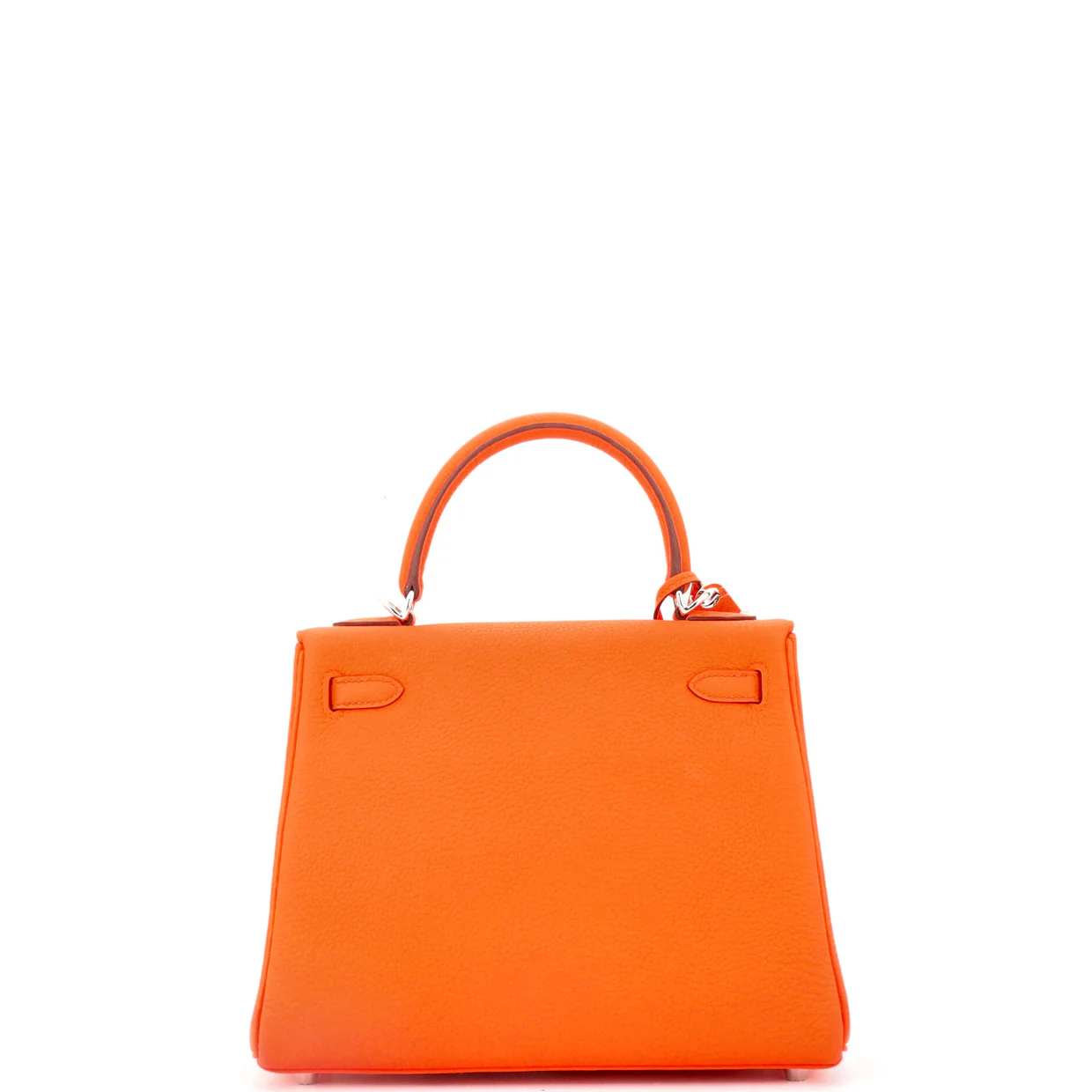 Kelly Handbag Orange Minium Togo with Palladium Hardware 25 - Deep Luxury