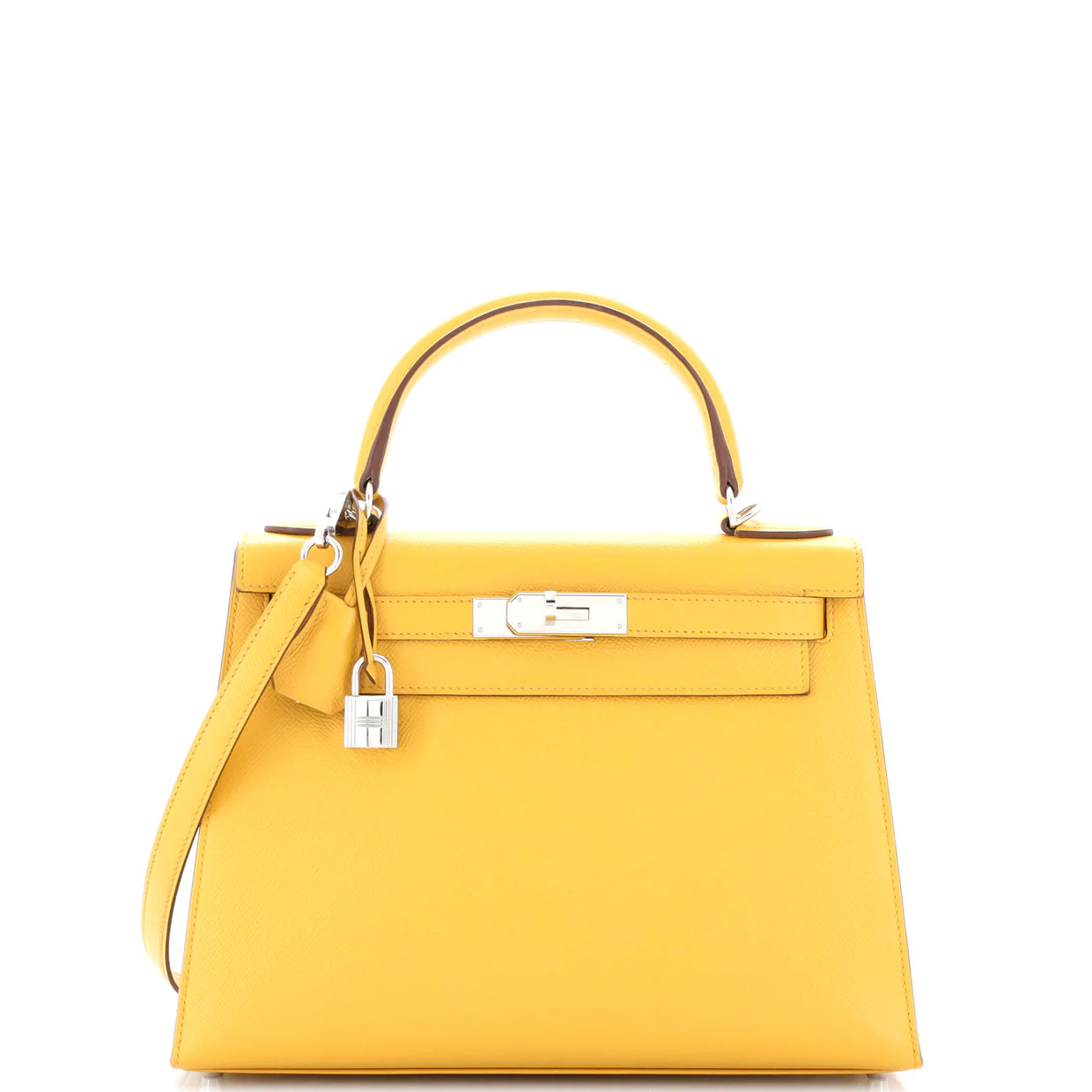 Kelly Handbag Jaune Ambre Epsom with Palladium Hardware 28 - Deep Luxury