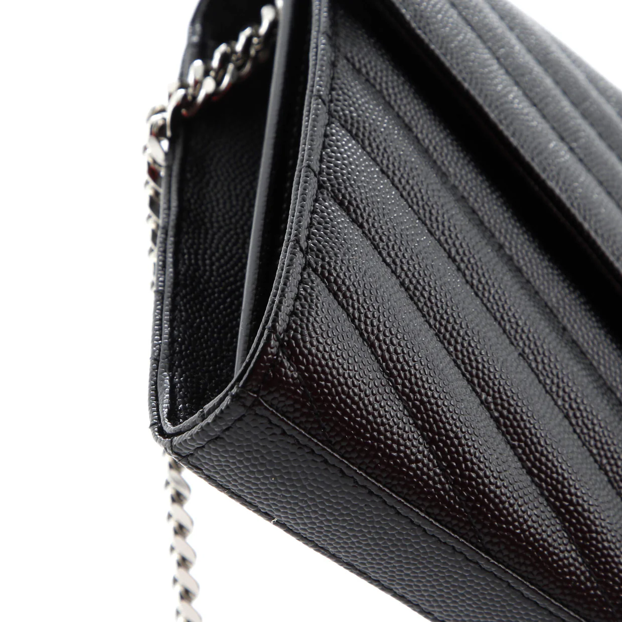 Classic Monogram Wallet on Chain Matelasse Chevron Leather Medium - Deep Luxury