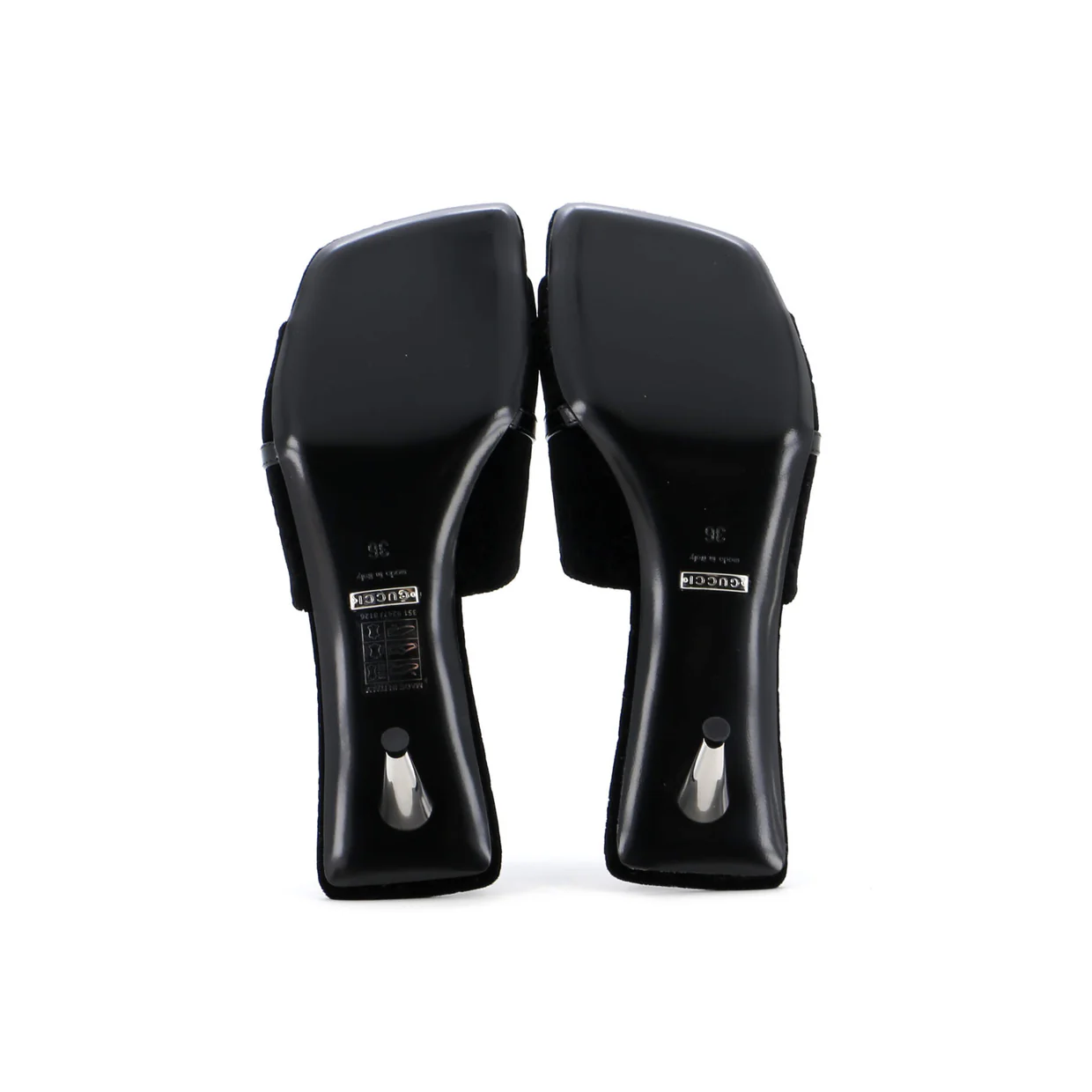 Women's Bow Slide Heeled Sandals GG Velvet - Deep Luxury