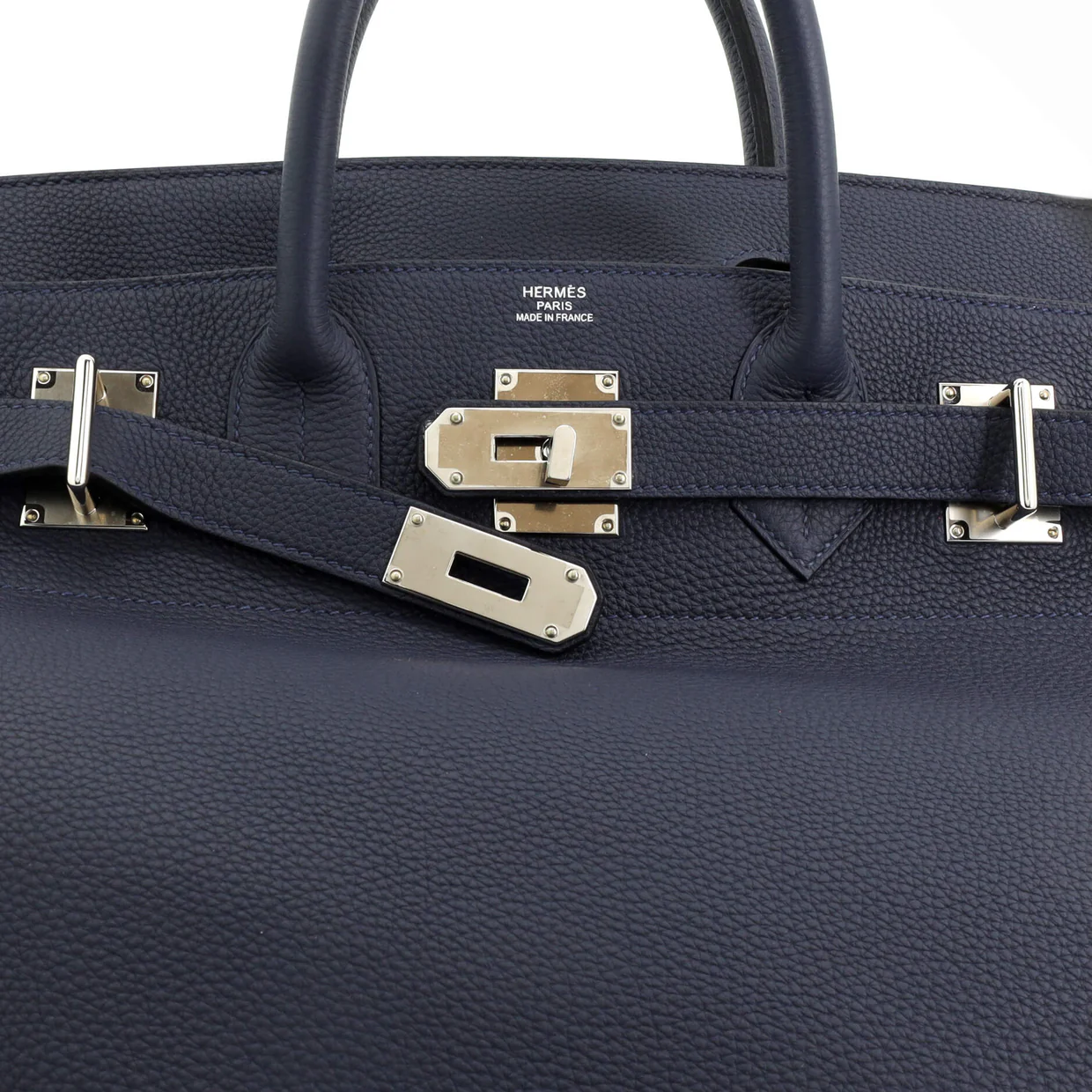 HAC Birkin Bag Bleu Nuit Togo with Palladium Hardware 40 - Deep Luxury