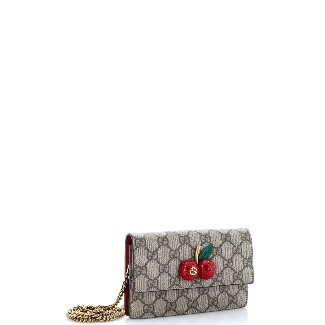 Cherries Wallet on Chain GG Coated Canvas Mini - Deep Luxury