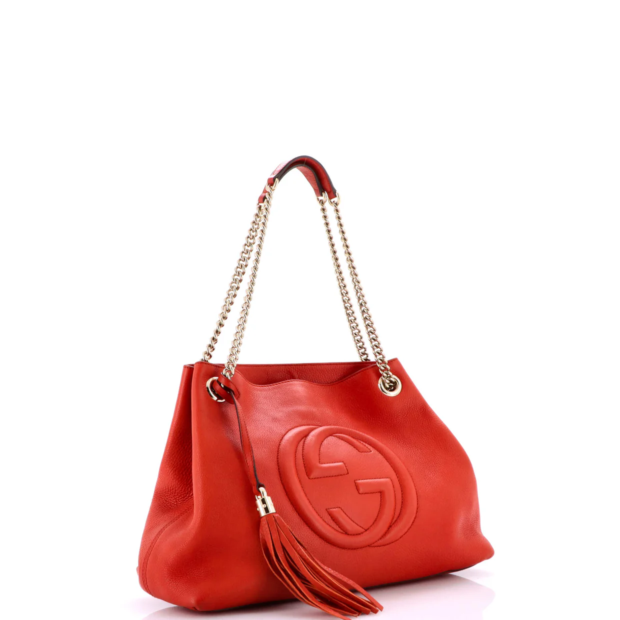 Soho Chain Strap Shoulder Bag Leather Medium - Deep Luxury