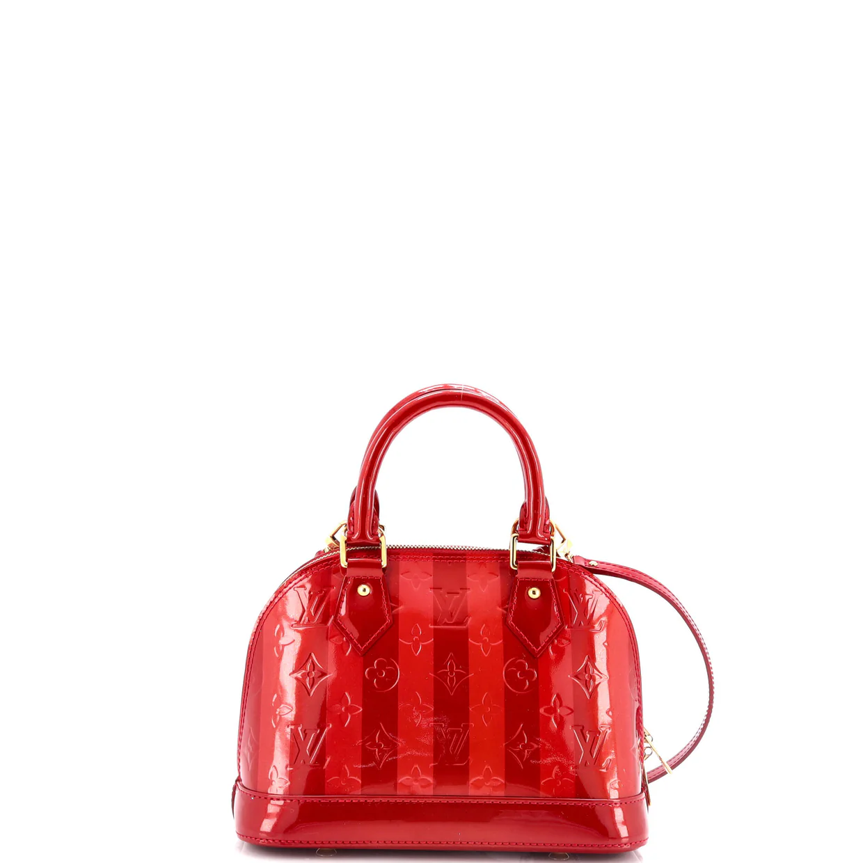 Alma Handbag Limited Edition Monogram Vernis Rayures BB - Deep Luxury
