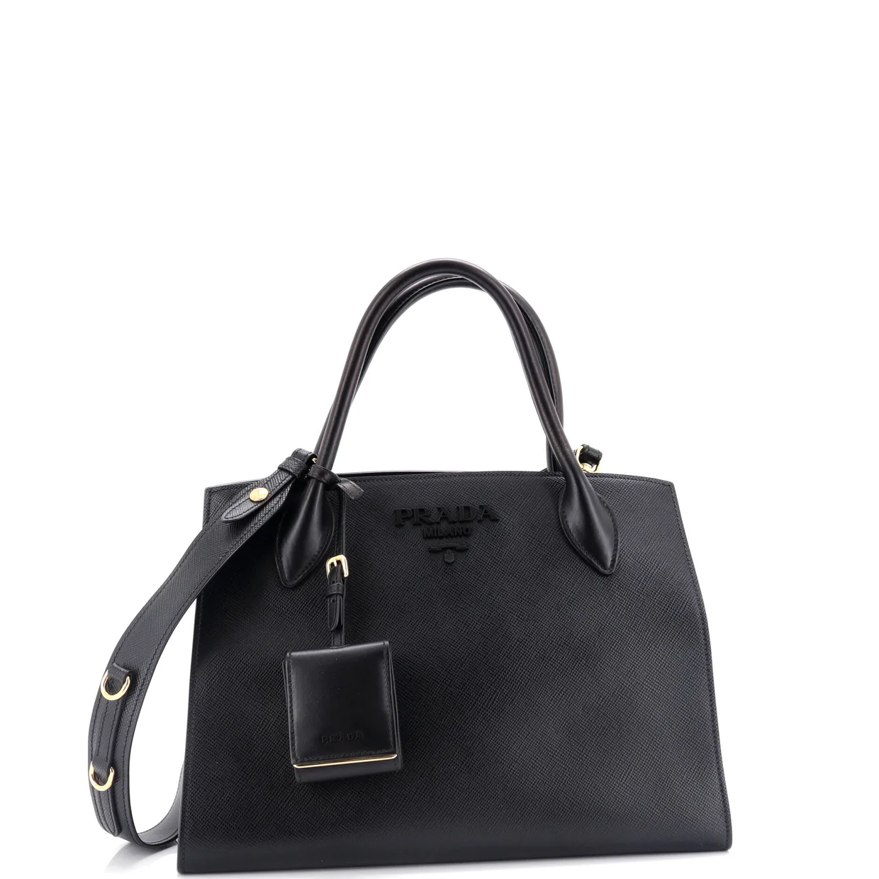 Monochrome Tote Saffiano with City Calf Medium - Deep Luxury