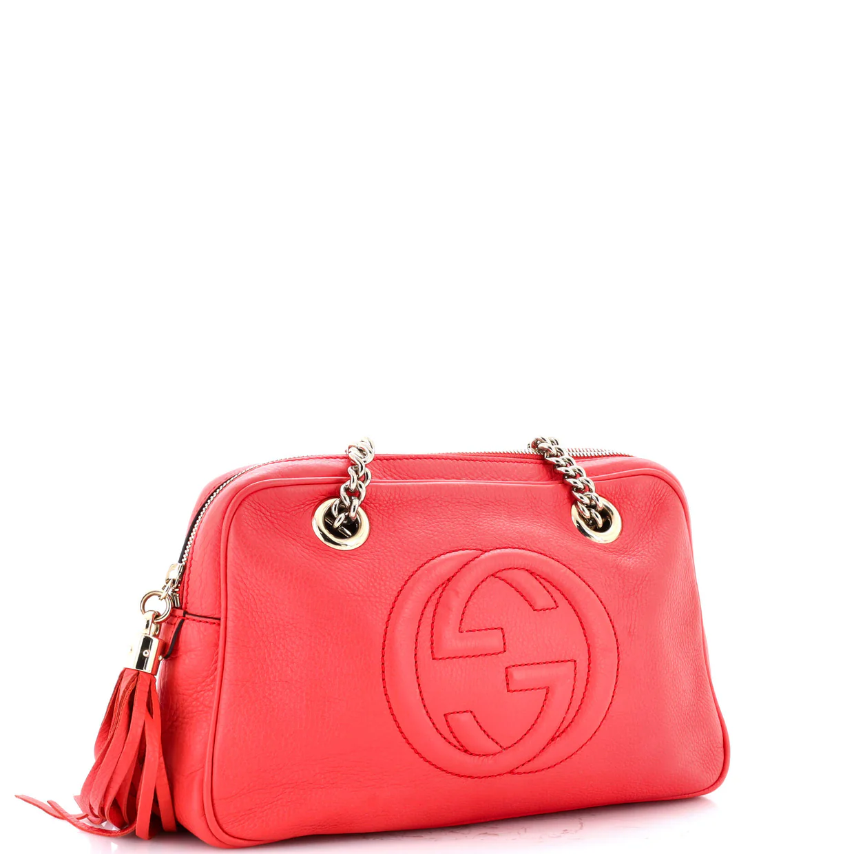 Soho Chain Zip Shoulder Bag Leather Small - Deep Luxury