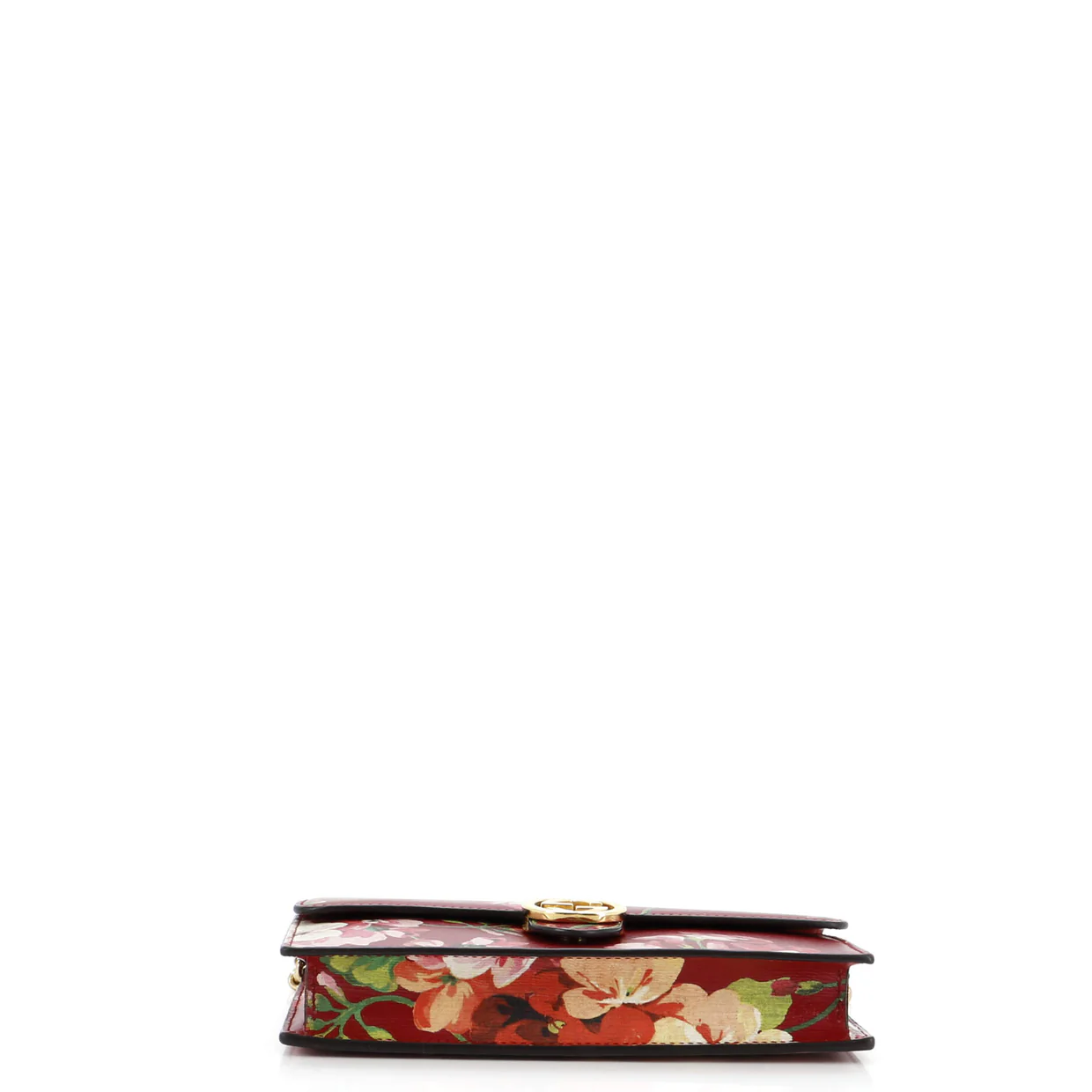 Icon Wallet on Chain Blooms Print Leather - Deep Luxury