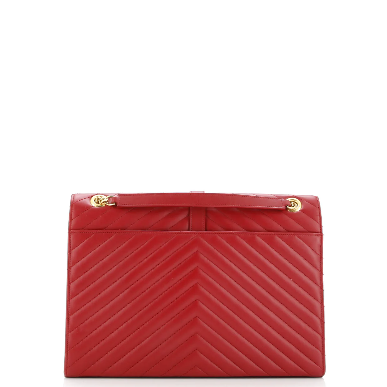 Classic Monogram Envelope Satchel Matelasse Chevron Leather Large - Deep Luxury