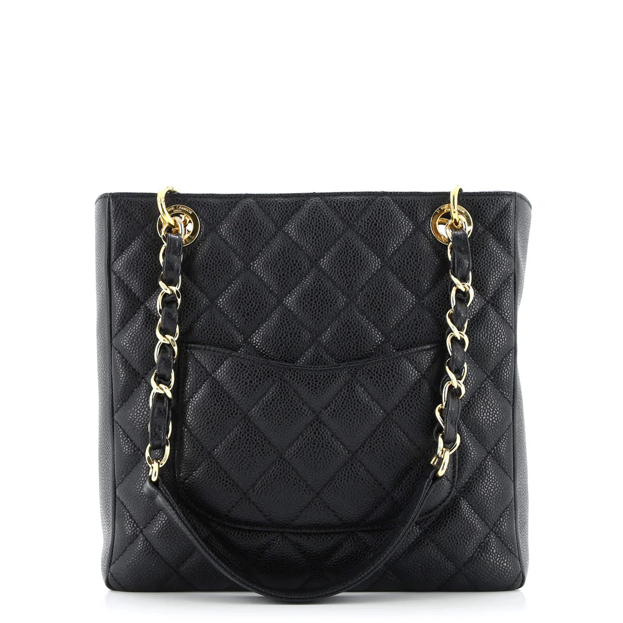 Petite Shopping Tote Quilted Caviar - Deep Luxury