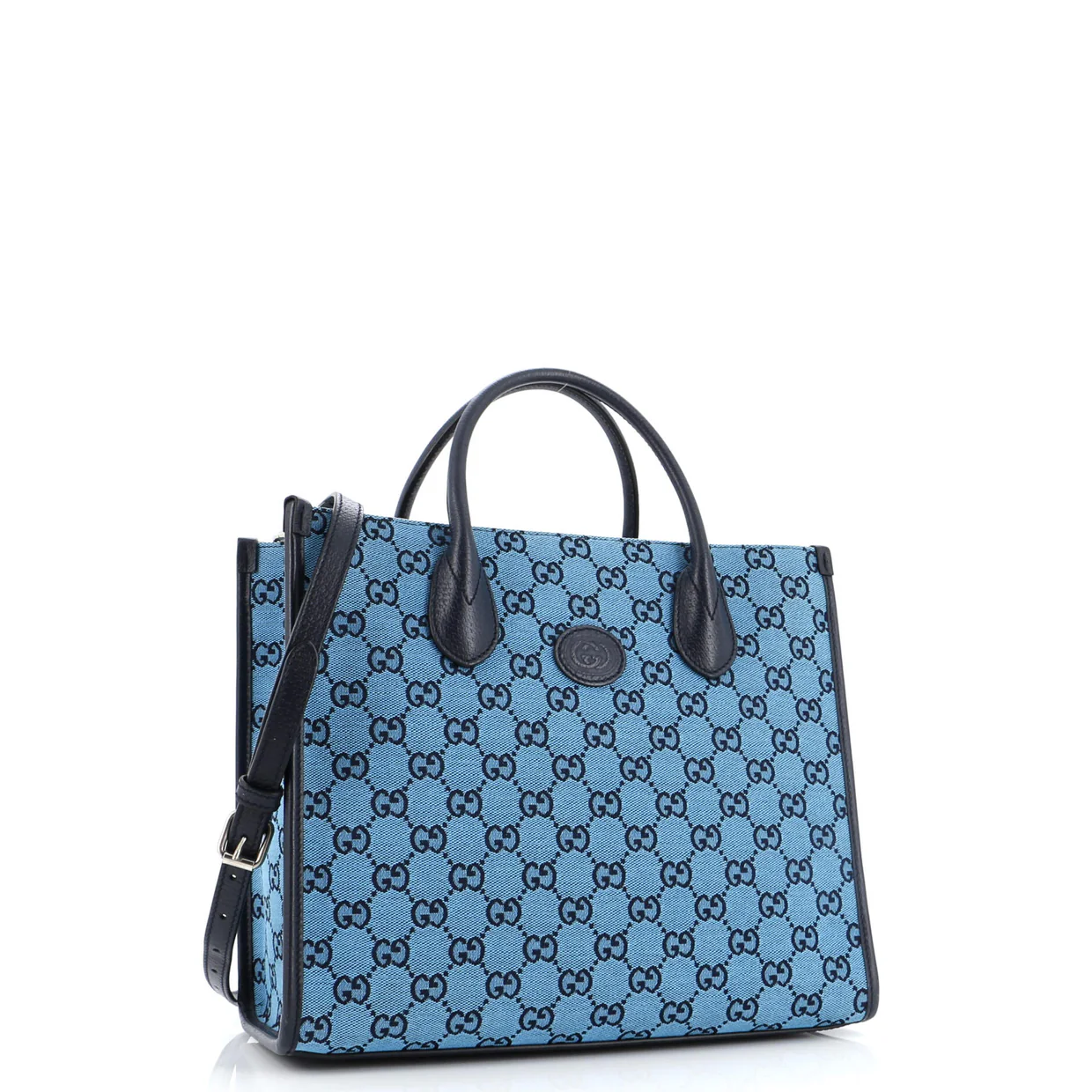 Structured Top Handle Open Tote GG Canvas Small - Deep Luxury