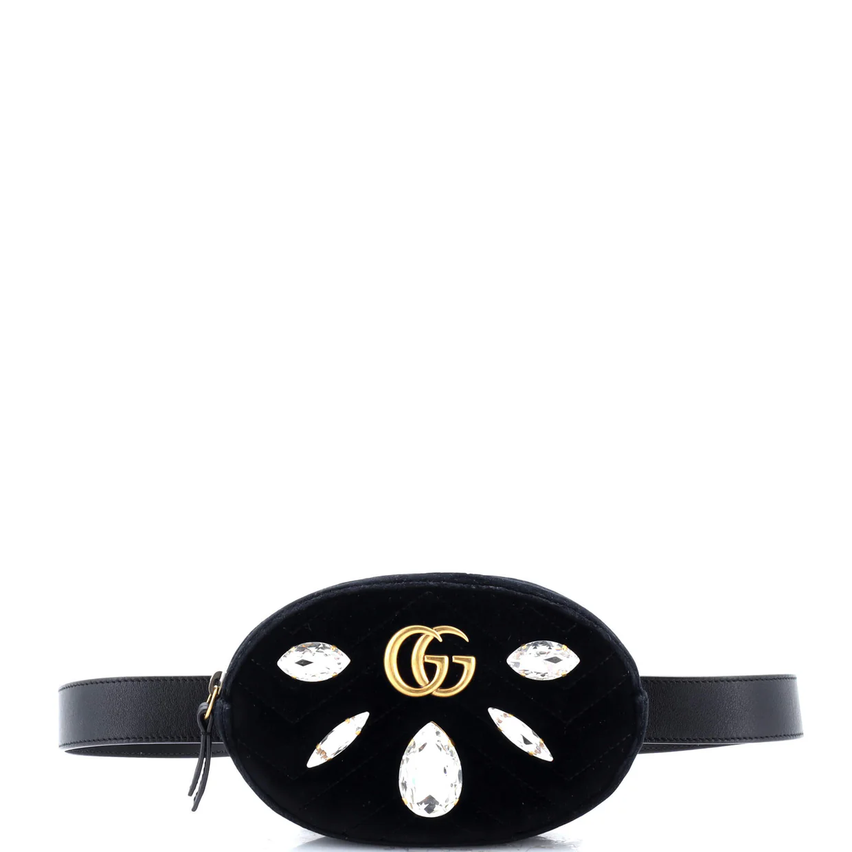 GG Marmont Belt Bag Embellished Matelasse Velvet - Deep Luxury
