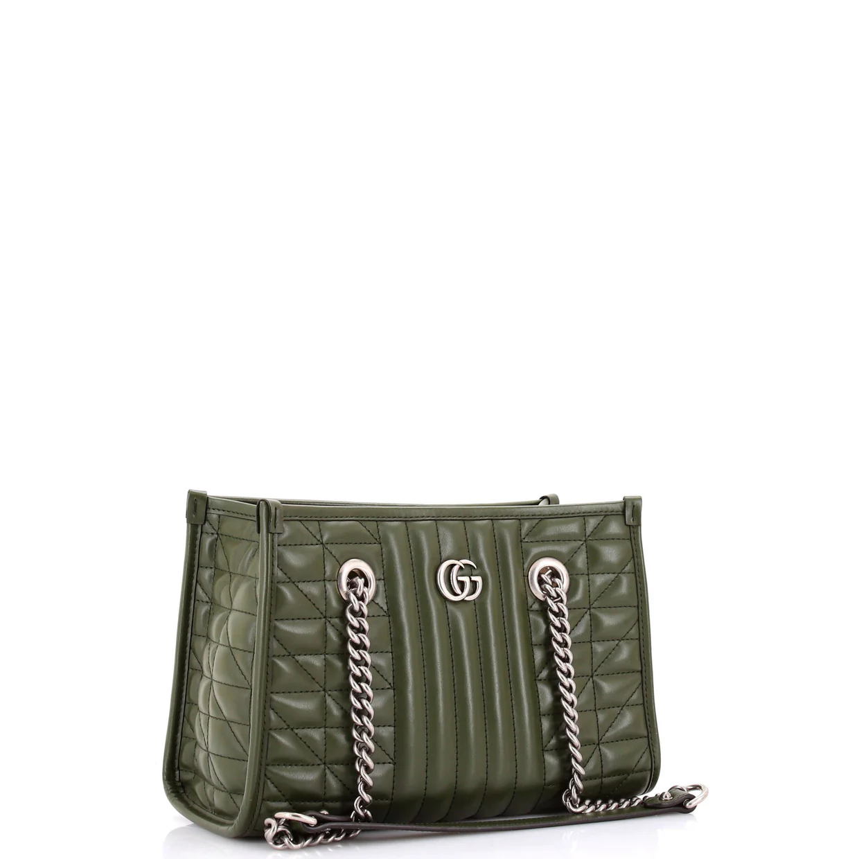 GG Marmont Aria Chain Shopping Tote Mixed Matelasse Leather Small - Deep Luxury