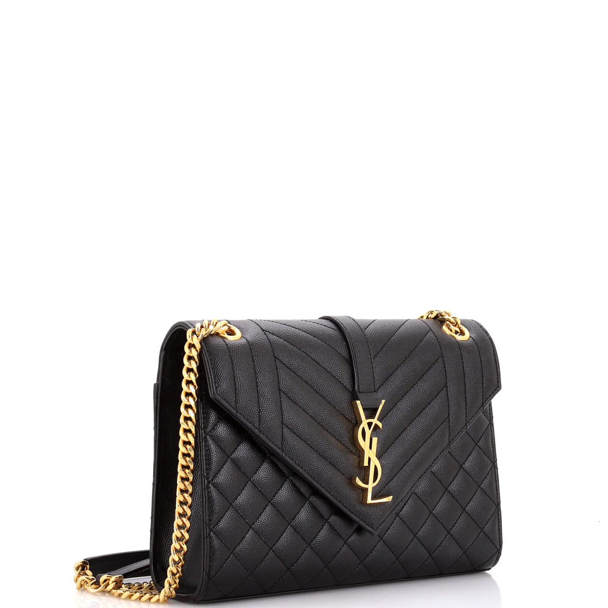 Classic Monogram Envelope Satchel Mixed Matelasse Leather Medium - Deep Luxury